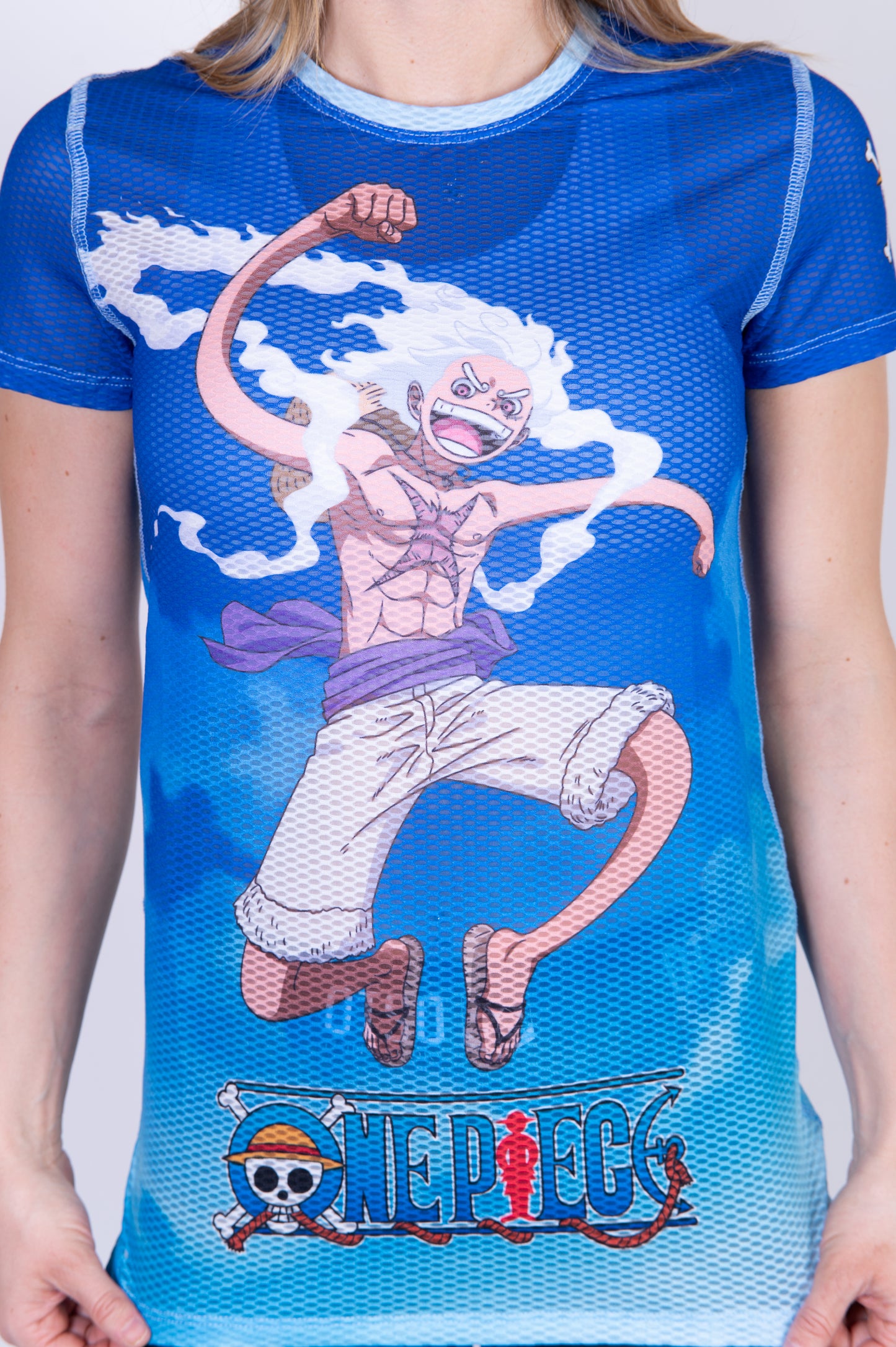 Camiseta manga corta mujer - One piece egghead luffy and the crew blue