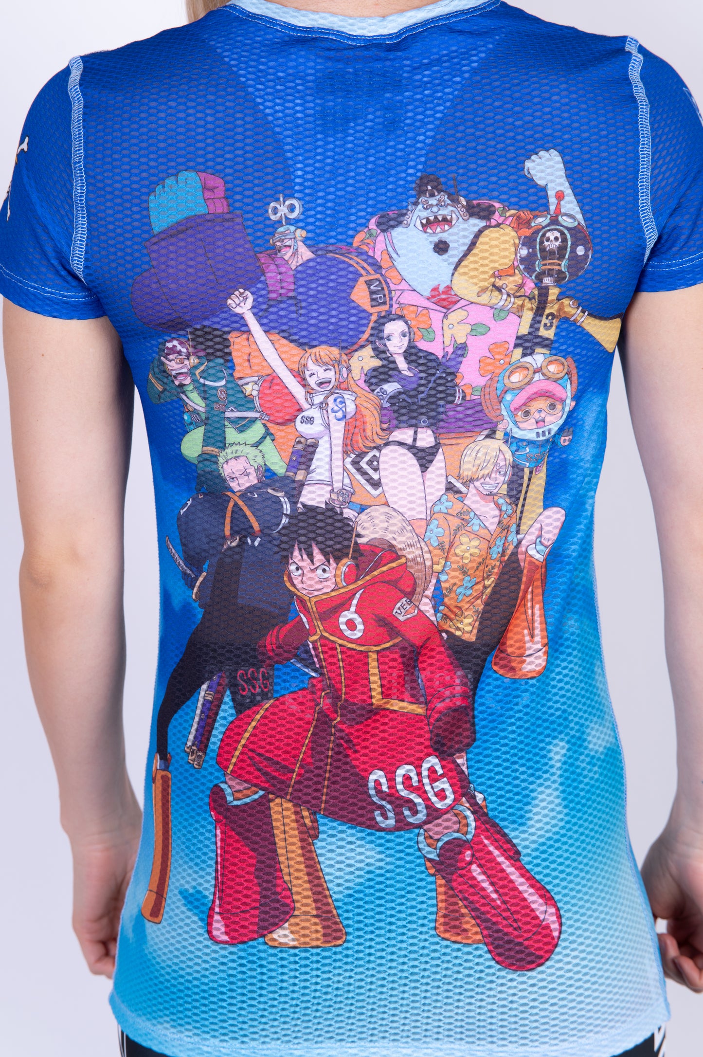 Camiseta manga corta mujer - One piece egghead luffy and the crew blue