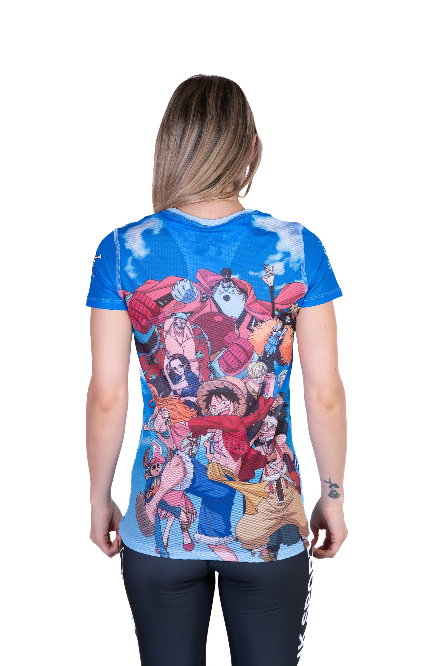 T-shirt manches courtes femme - One piece fishman luffy and the crew blue