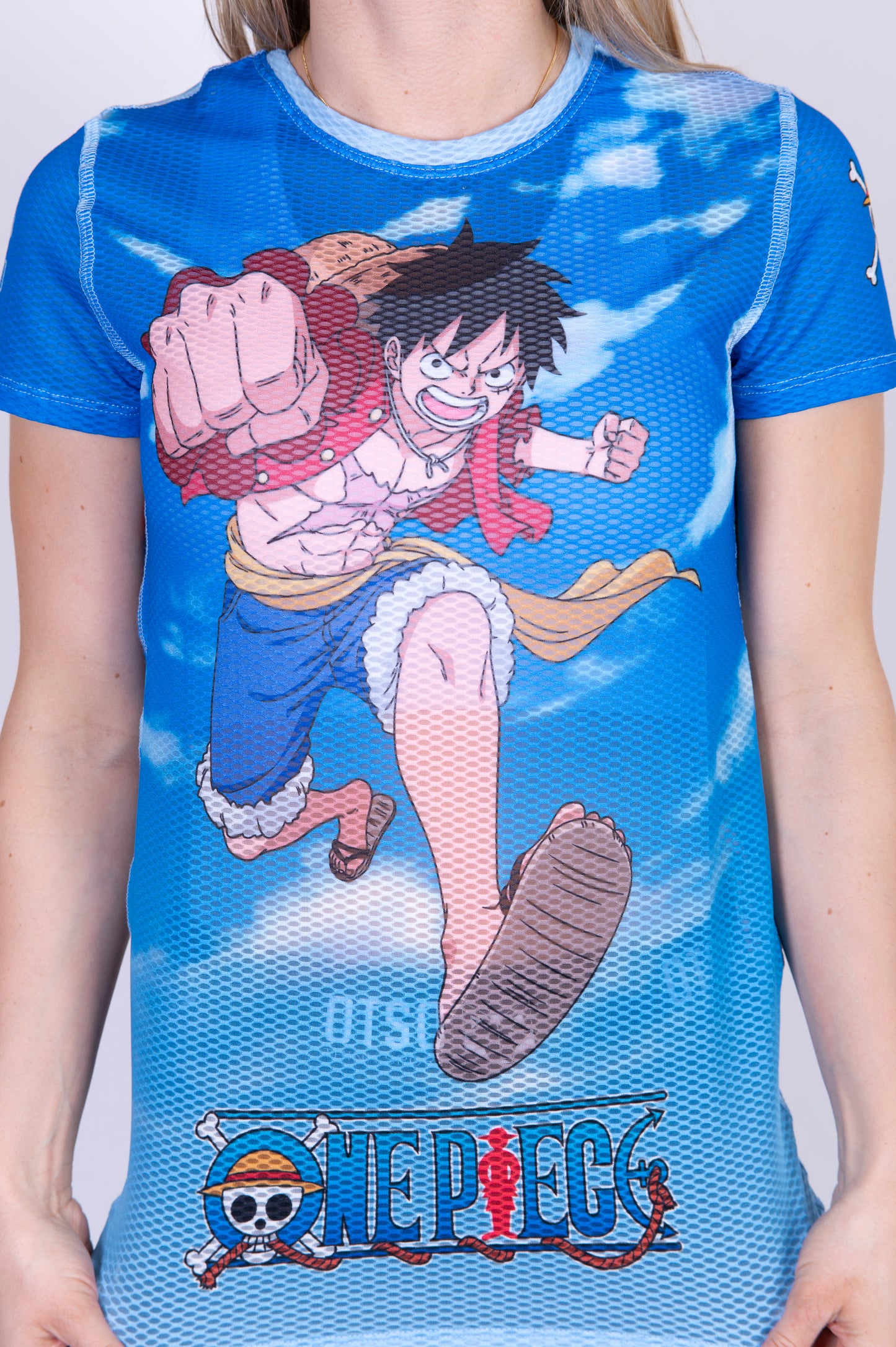 T-shirt manches courtes femme - One piece fishman luffy and the crew blue