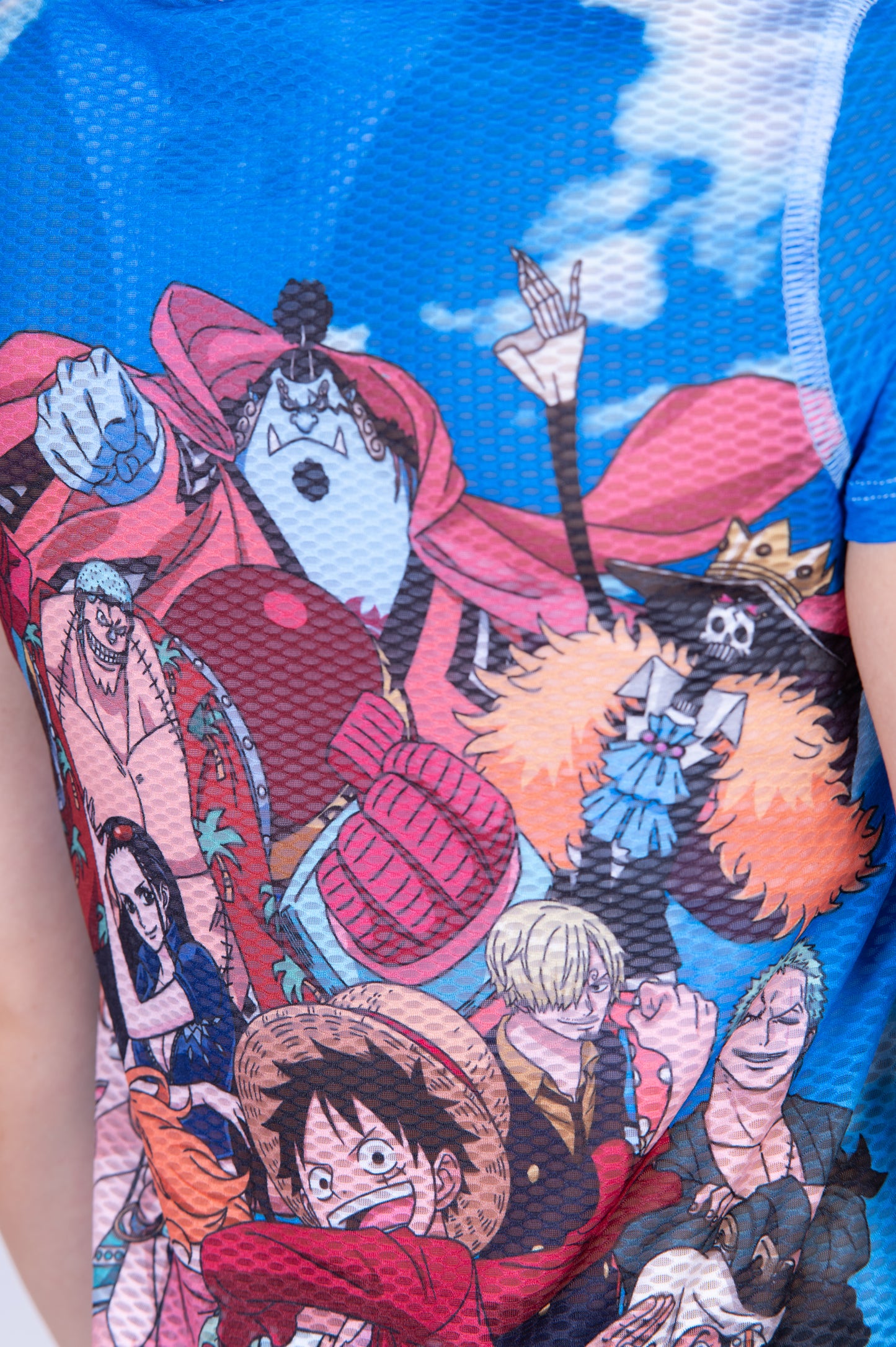 T-shirt manches courtes femme - One piece fishman luffy and the crew blue
