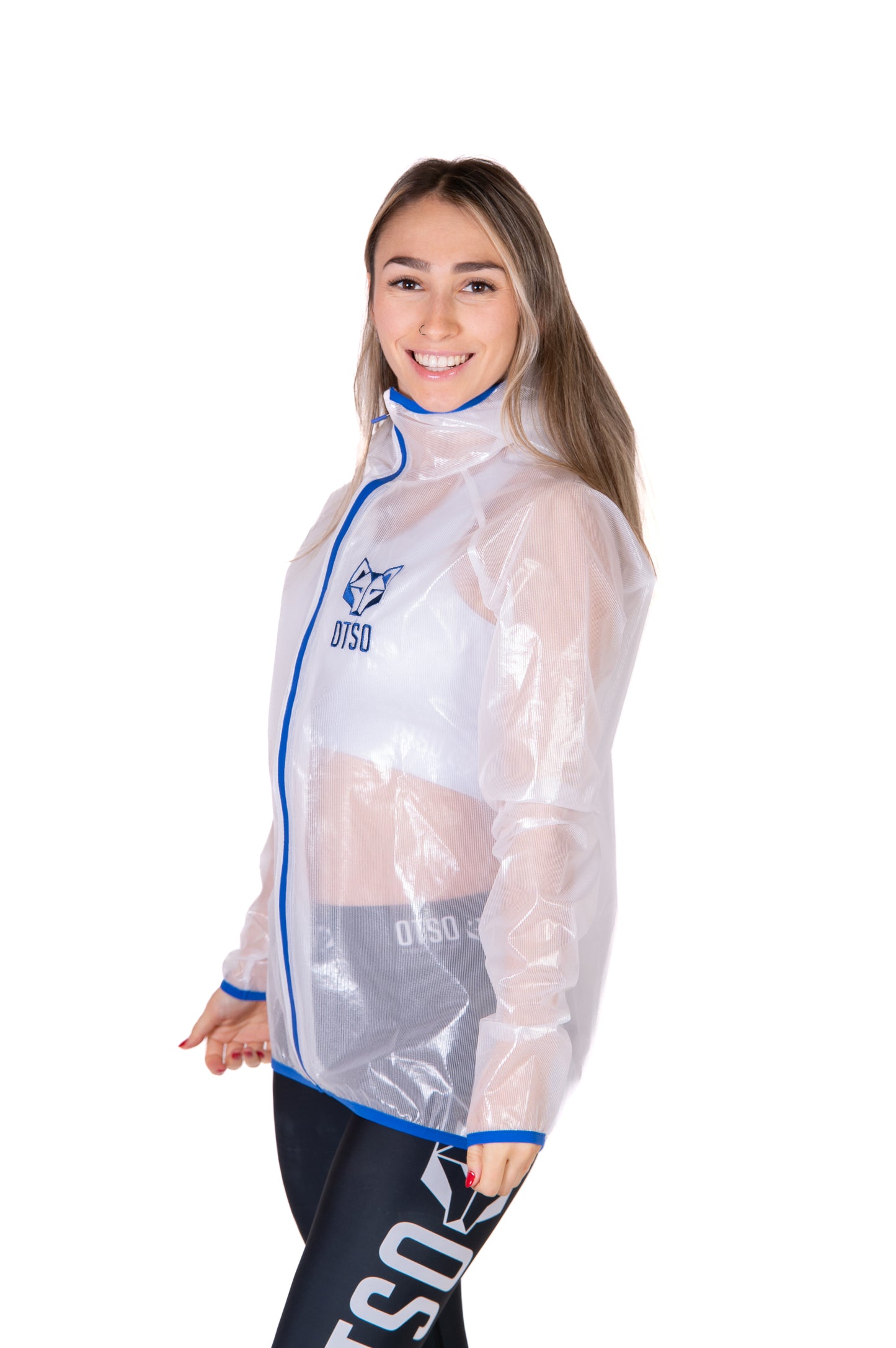 Waterproof Jacket - White & Royal Blue