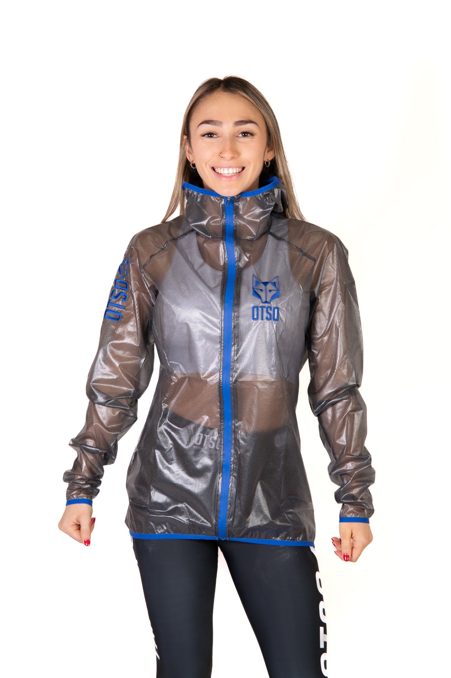 Waterproof Jacket - Black & Royal Blue