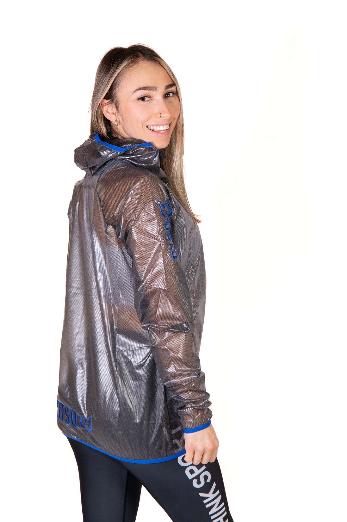 Waterproof Jacket - Black & Royal Blue