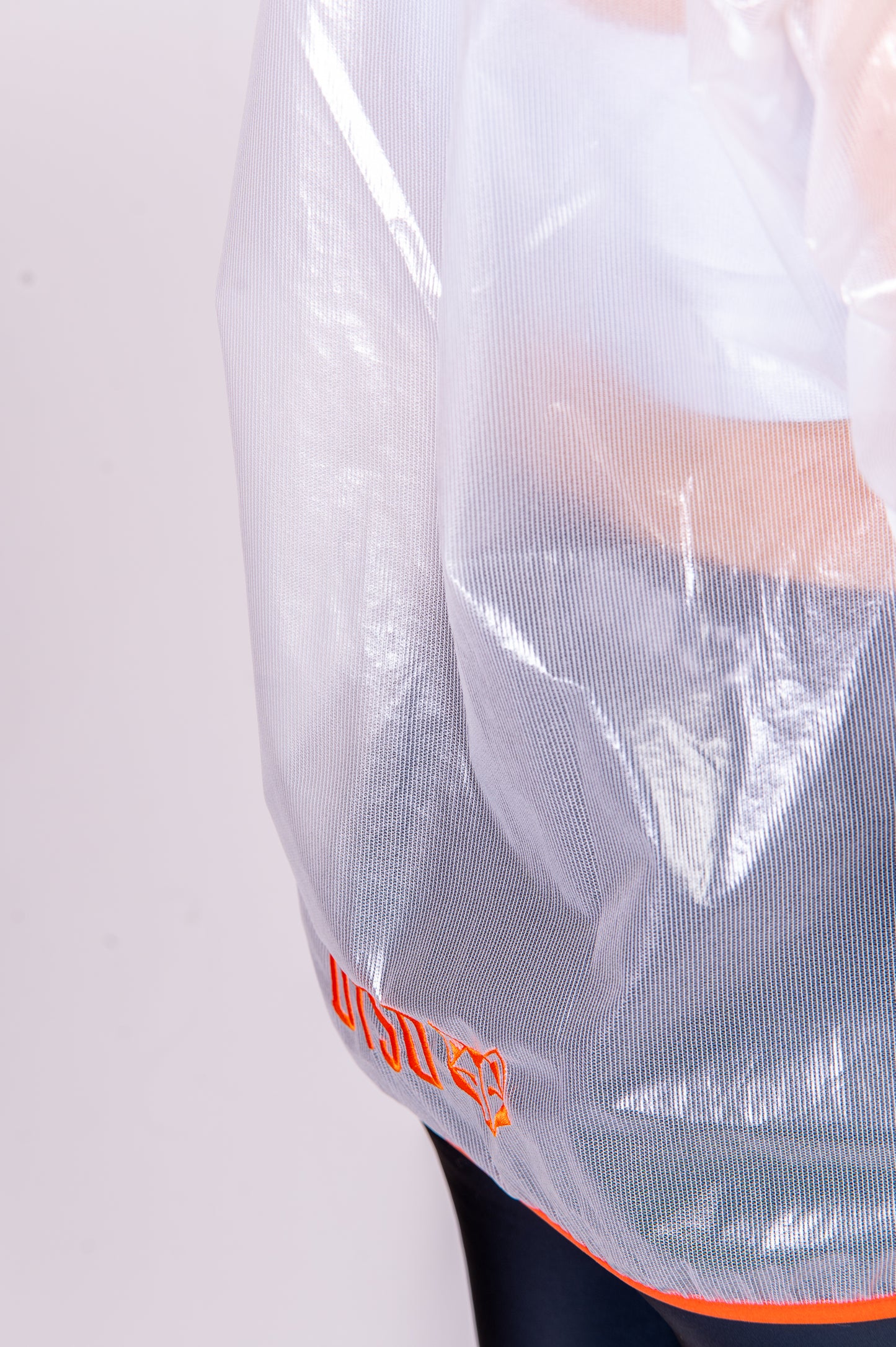 Waterproof Jacket - White & Fluo Orange