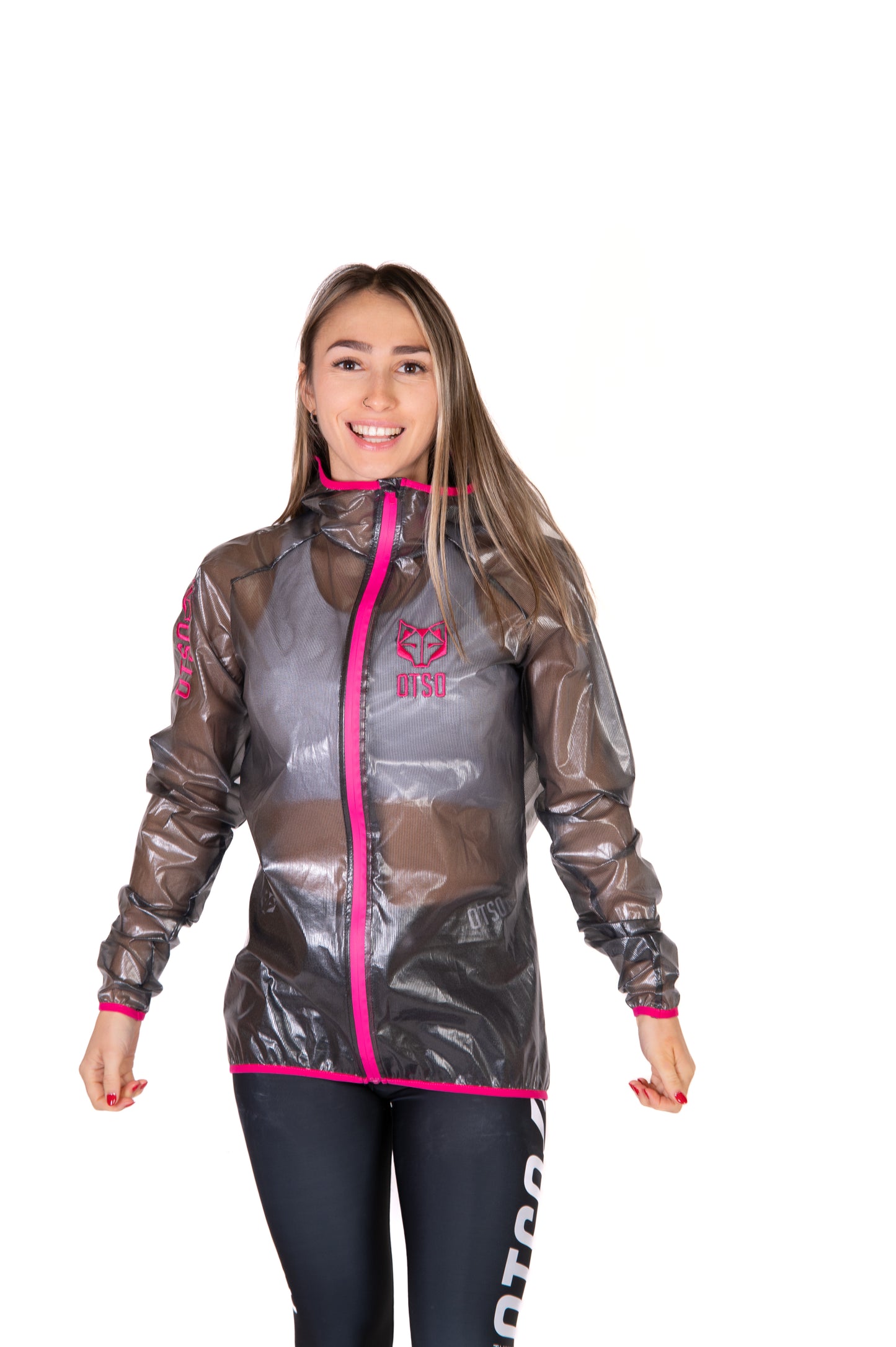 Waterproof Jacket - Black & Fluo Pink