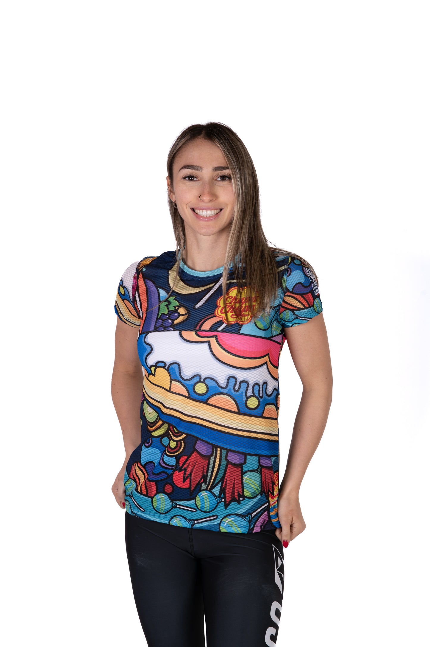 Camiseta feminina de manga curta Chupa Chups Space