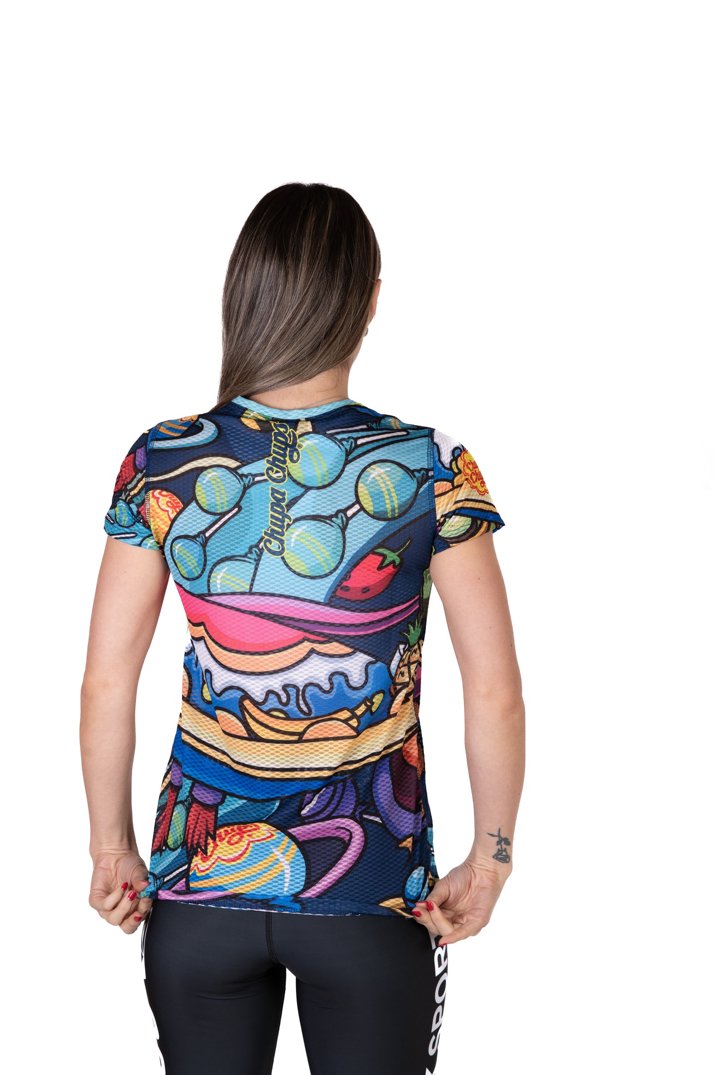 Camiseta feminina de manga curta Chupa Chups Space