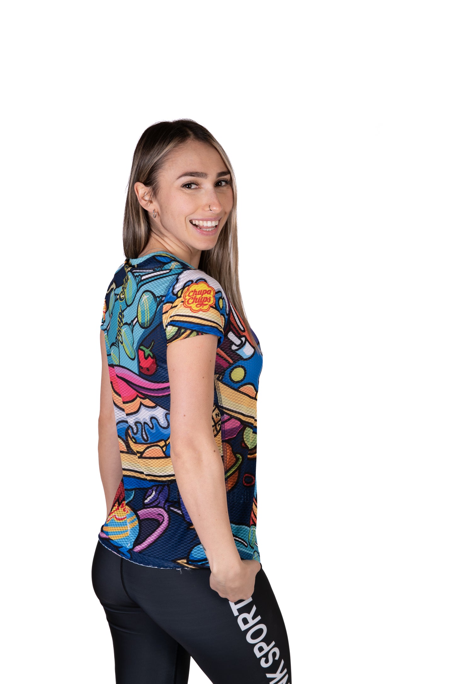 Camiseta feminina de manga curta Chupa Chups Space