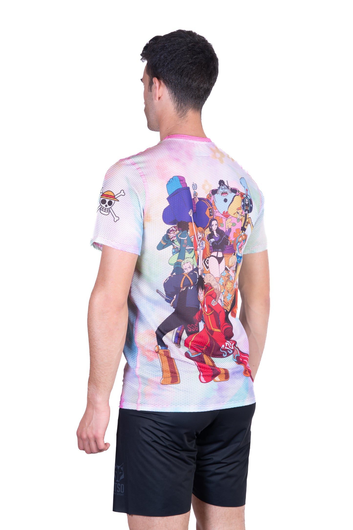 Samarreta màniga curta home - One piece egghead luffy and the crew pink