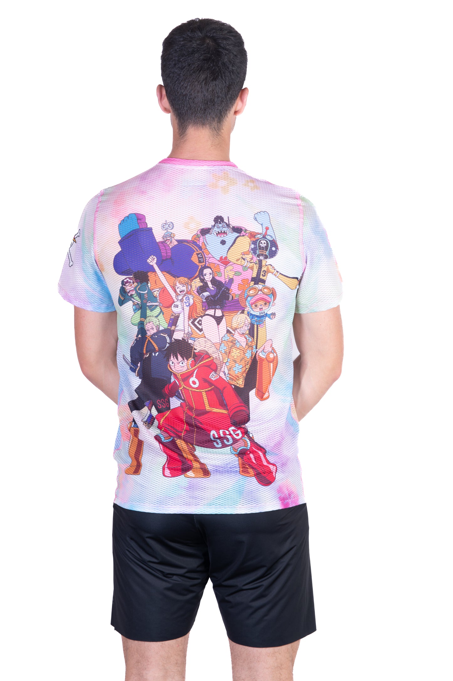 Samarreta màniga curta home - One piece egghead luffy and the crew pink