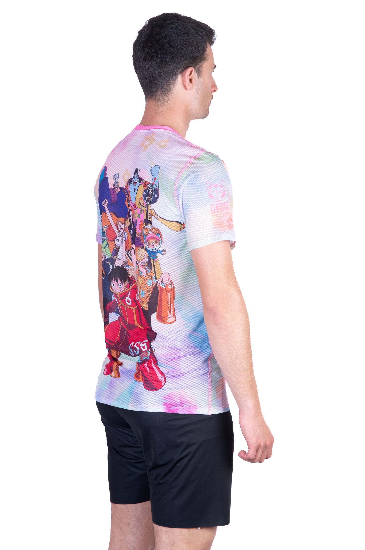 Samarreta màniga curta home - One piece egghead luffy and the crew pink
