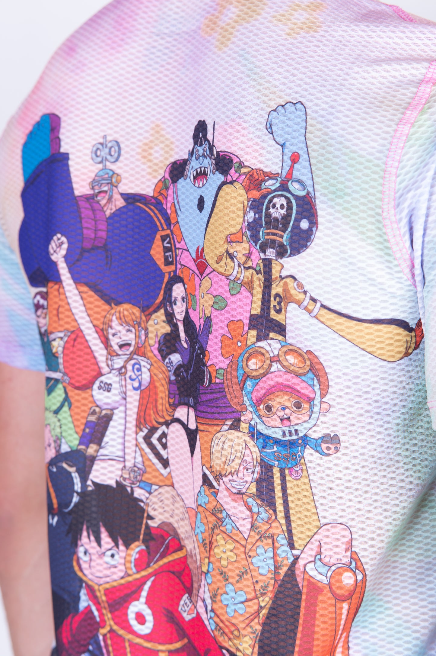 Samarreta màniga curta home - One piece egghead luffy and the crew pink