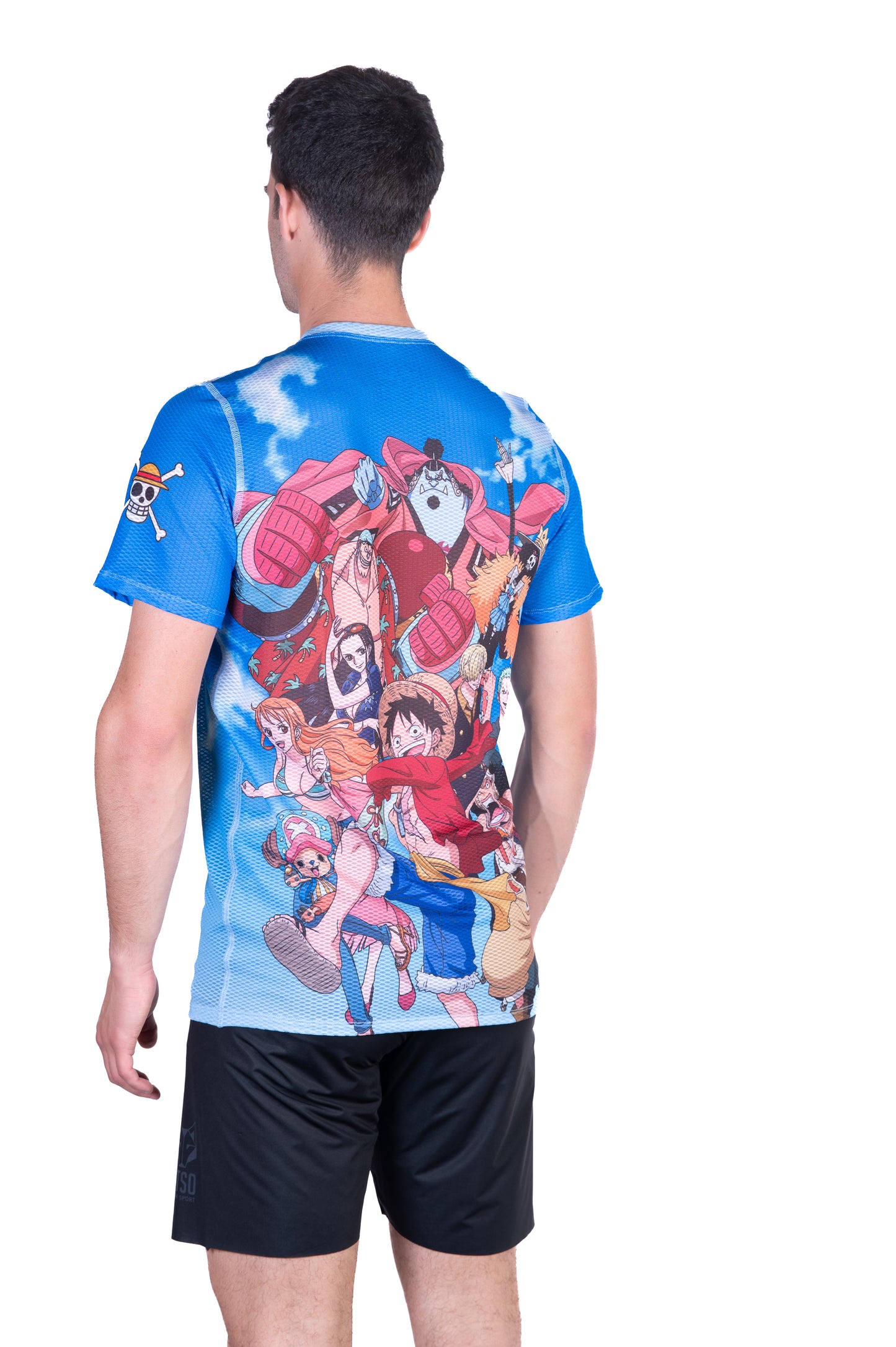 T-shirt manches courtes homme - One piece fishman luffy and the crew blue