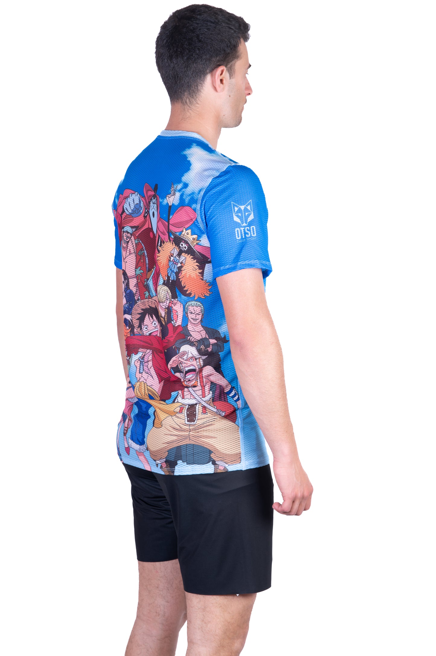 T-shirt manches courtes homme - One piece fishman luffy and the crew blue