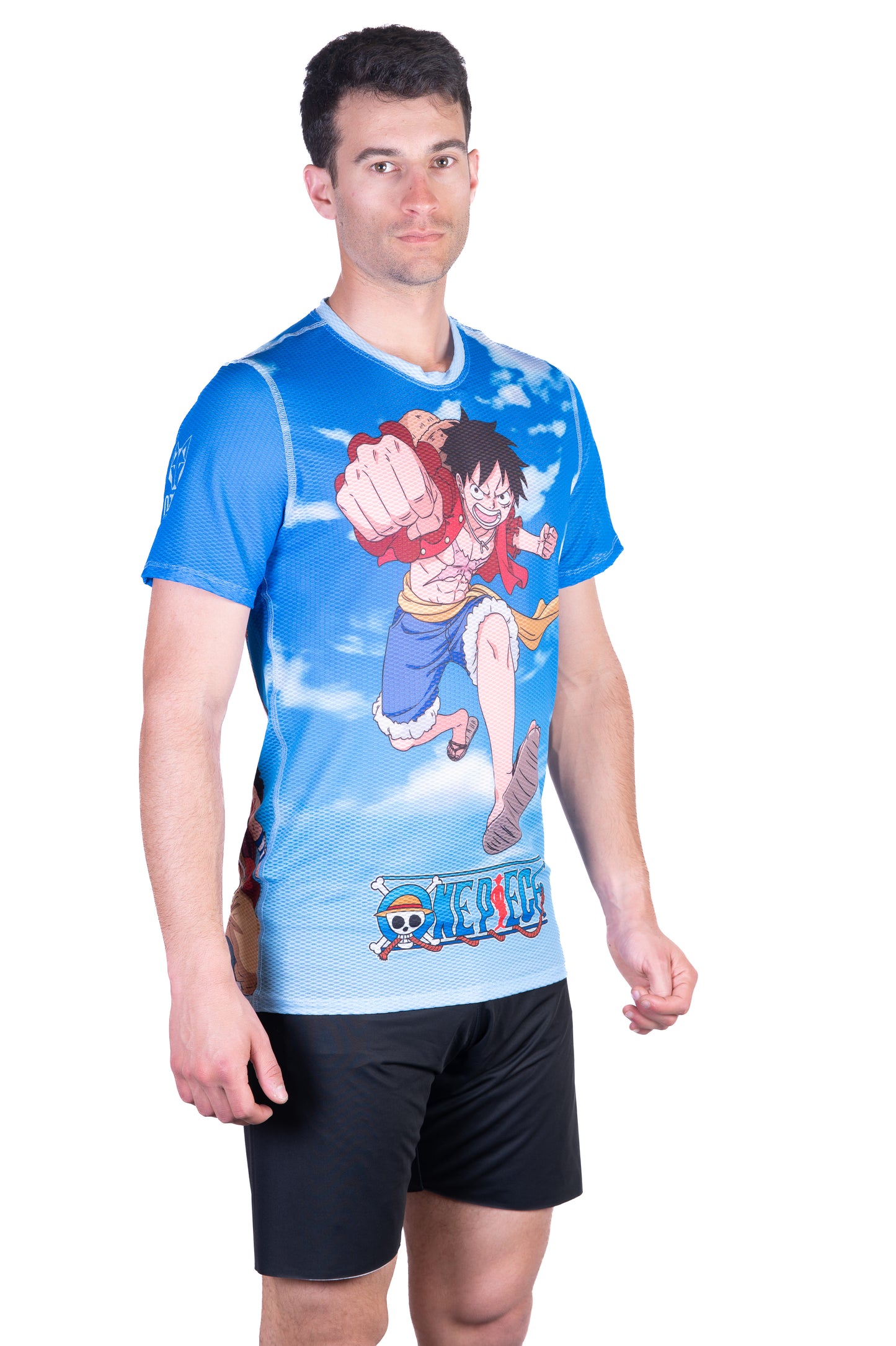 T-shirt manches courtes homme - One piece fishman luffy and the crew blue