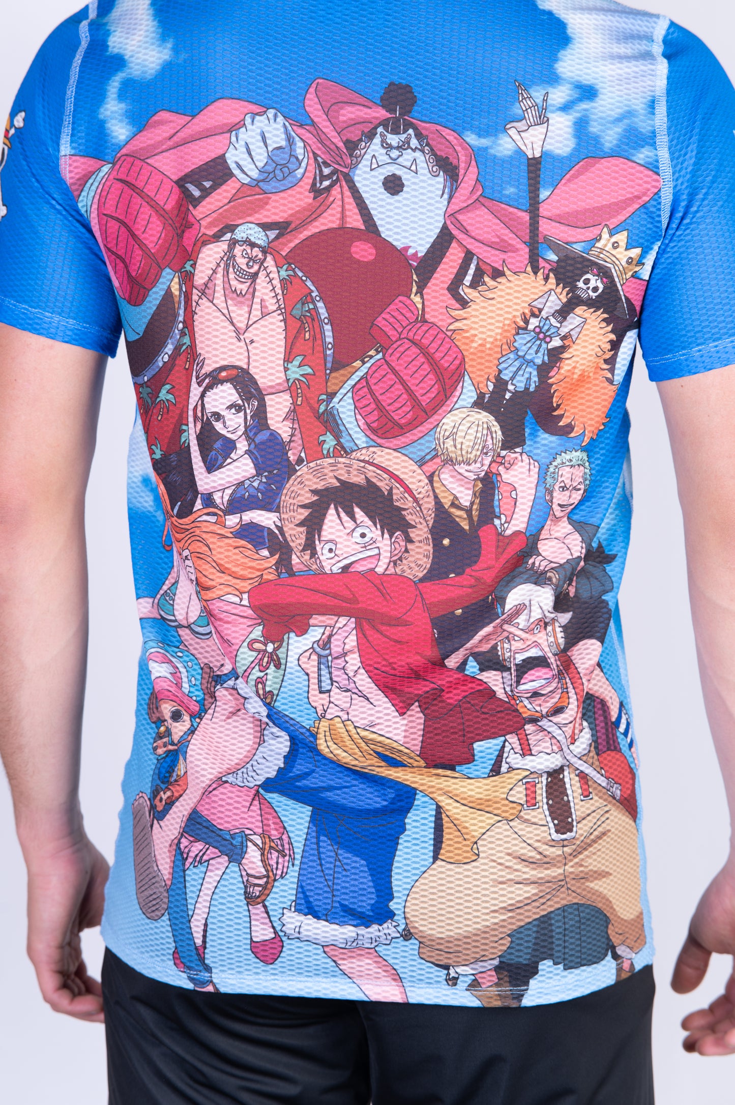 T-shirt manches courtes homme - One piece fishman luffy and the crew blue