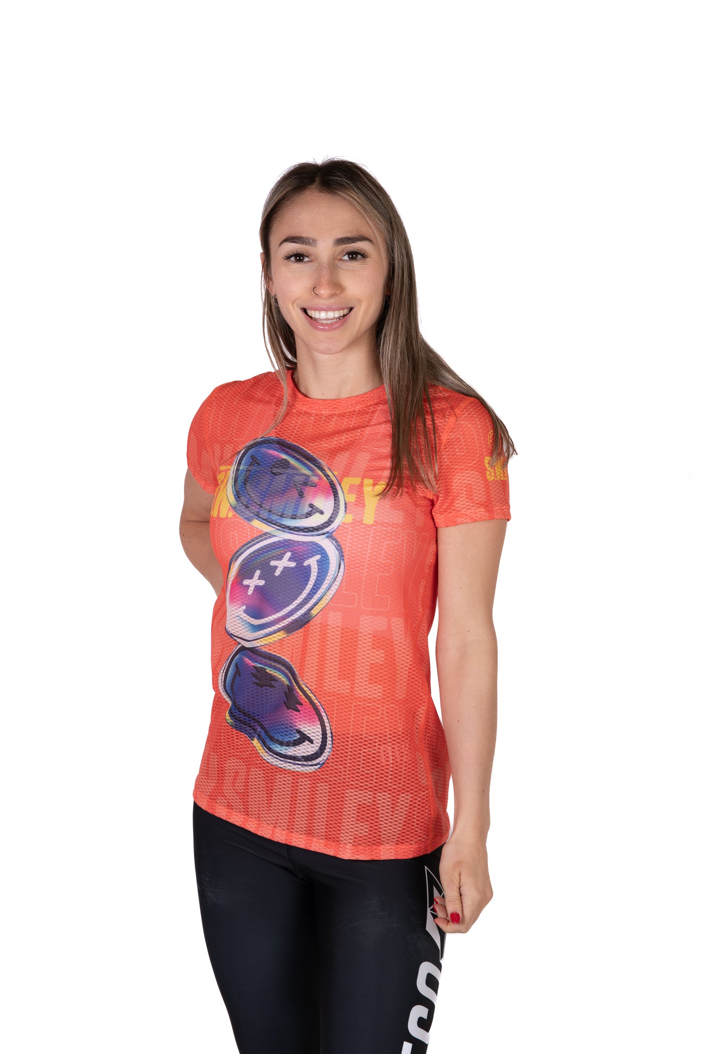 Camiseta de manga curta para mulher - S.W.Smiley Sensoral Shimmer