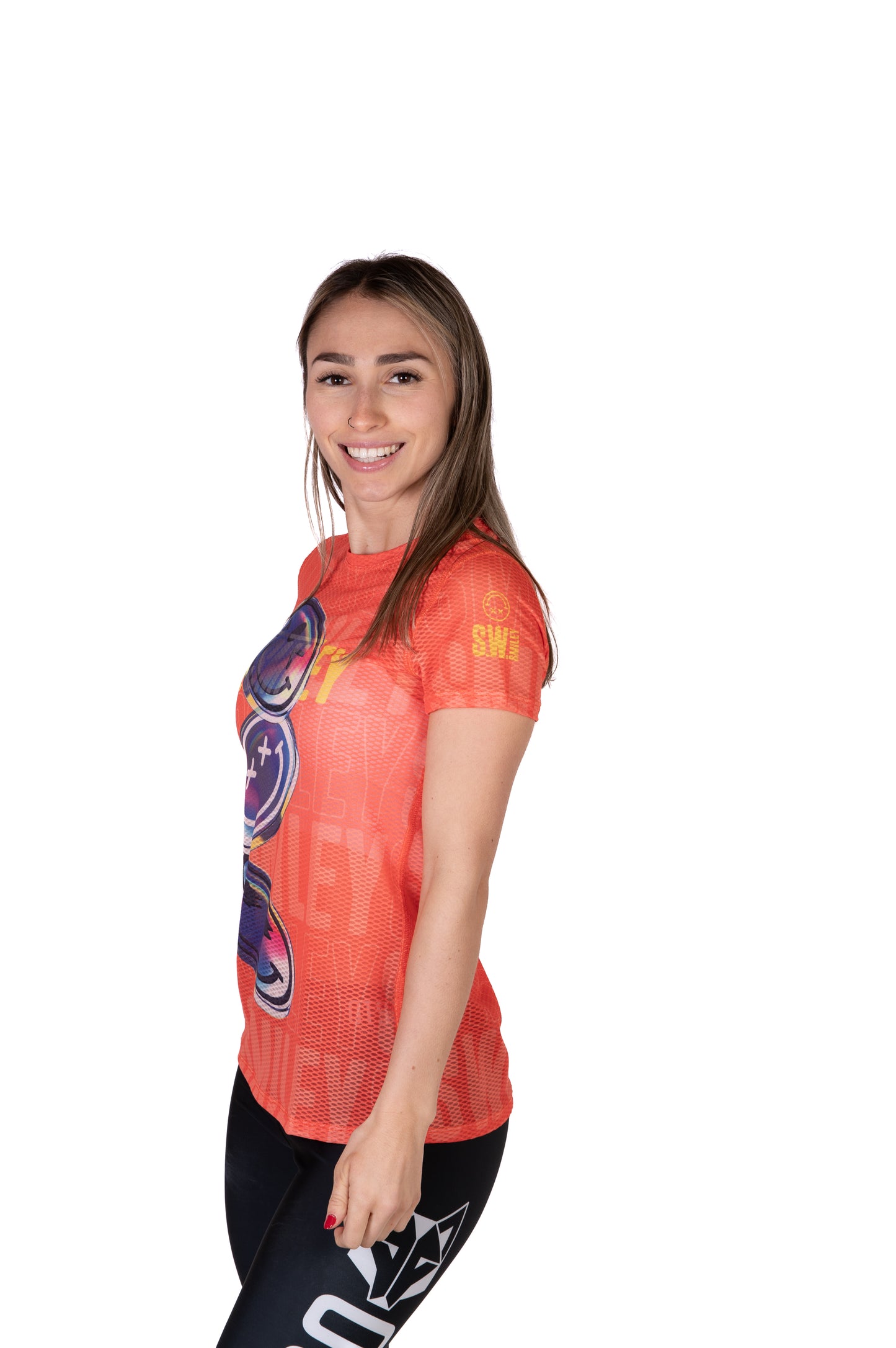Camiseta de manga curta para mulher - S.W.Smiley Sensoral Shimmer