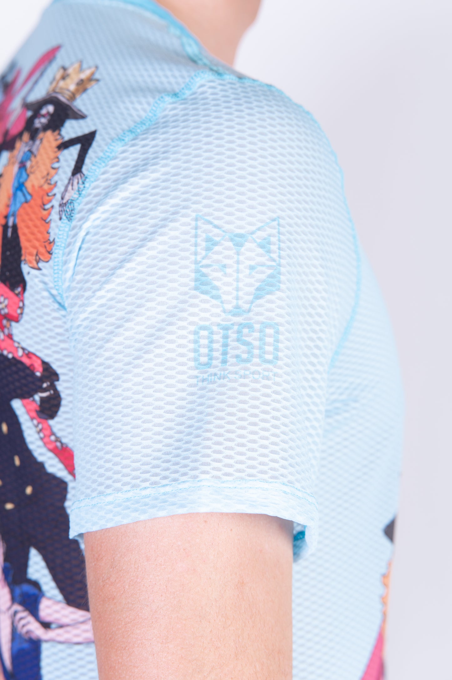 T-shirt de manga curta para homem - One piece fishman straw hat crew turquoise