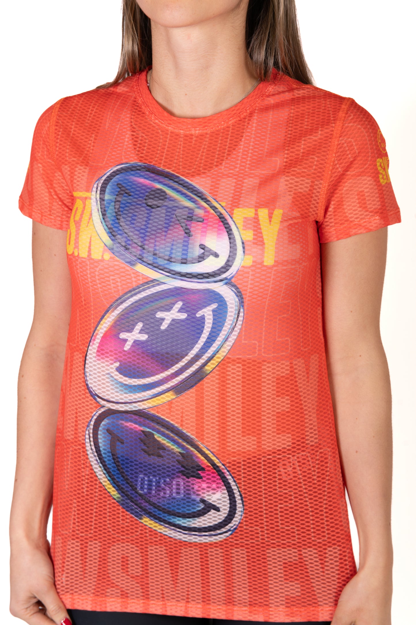 Camiseta de manga curta para mulher - S.W.Smiley Sensoral Shimmer