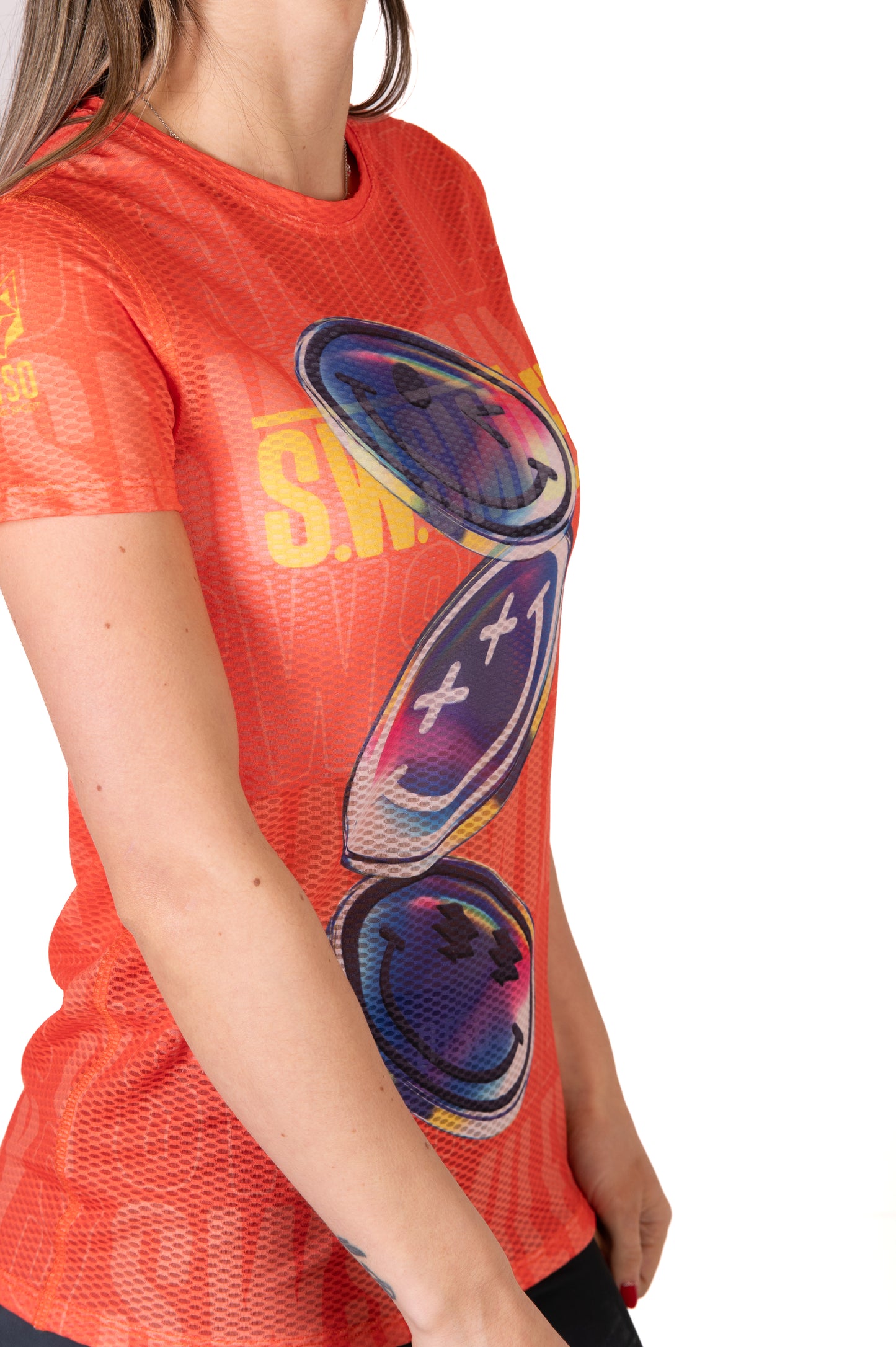 Camiseta de manga curta para mulher - S.W.Smiley Sensoral Shimmer