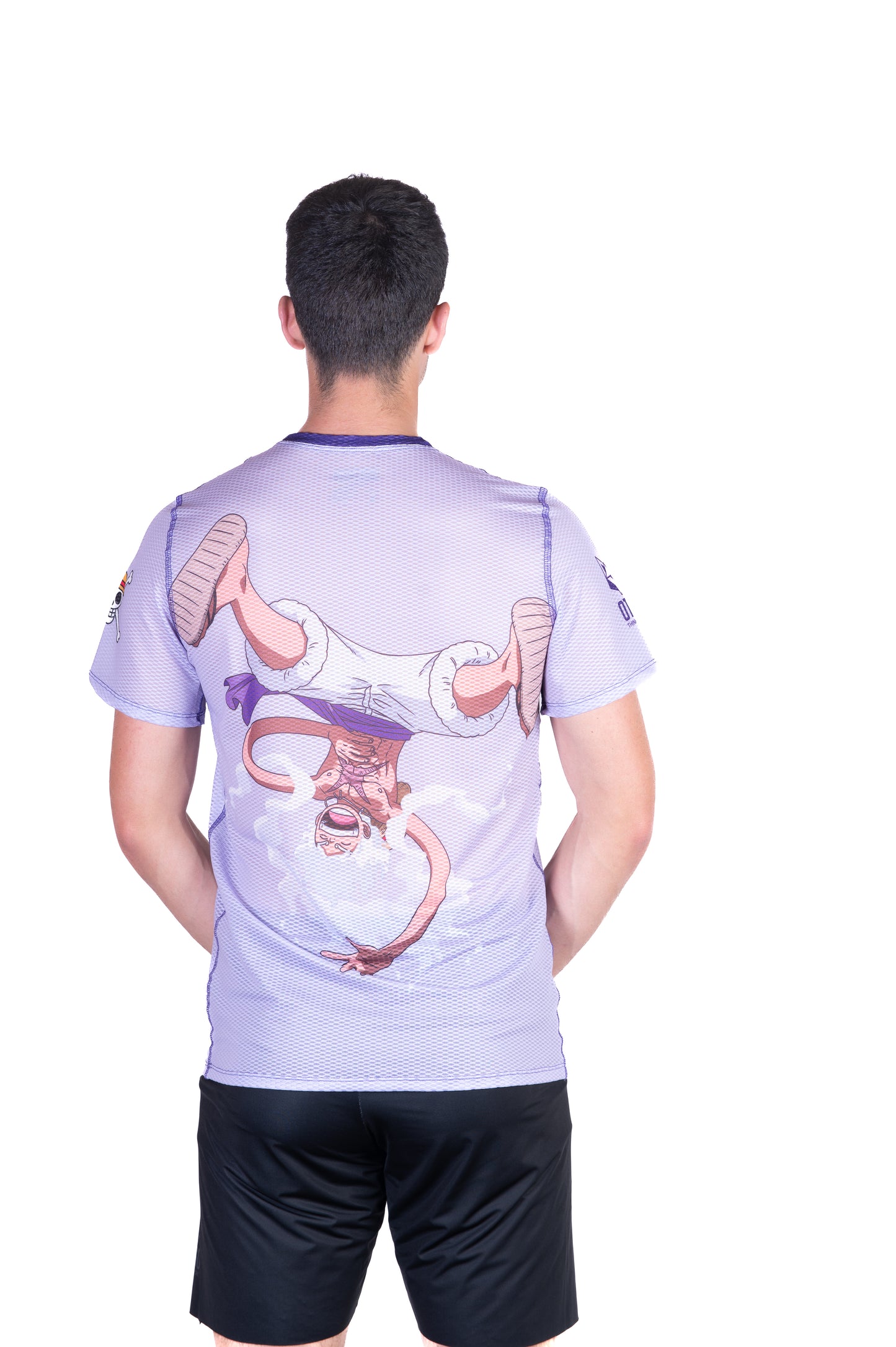 T-shirt de manga curta para homem - One piece egghead luffy and the crew pink