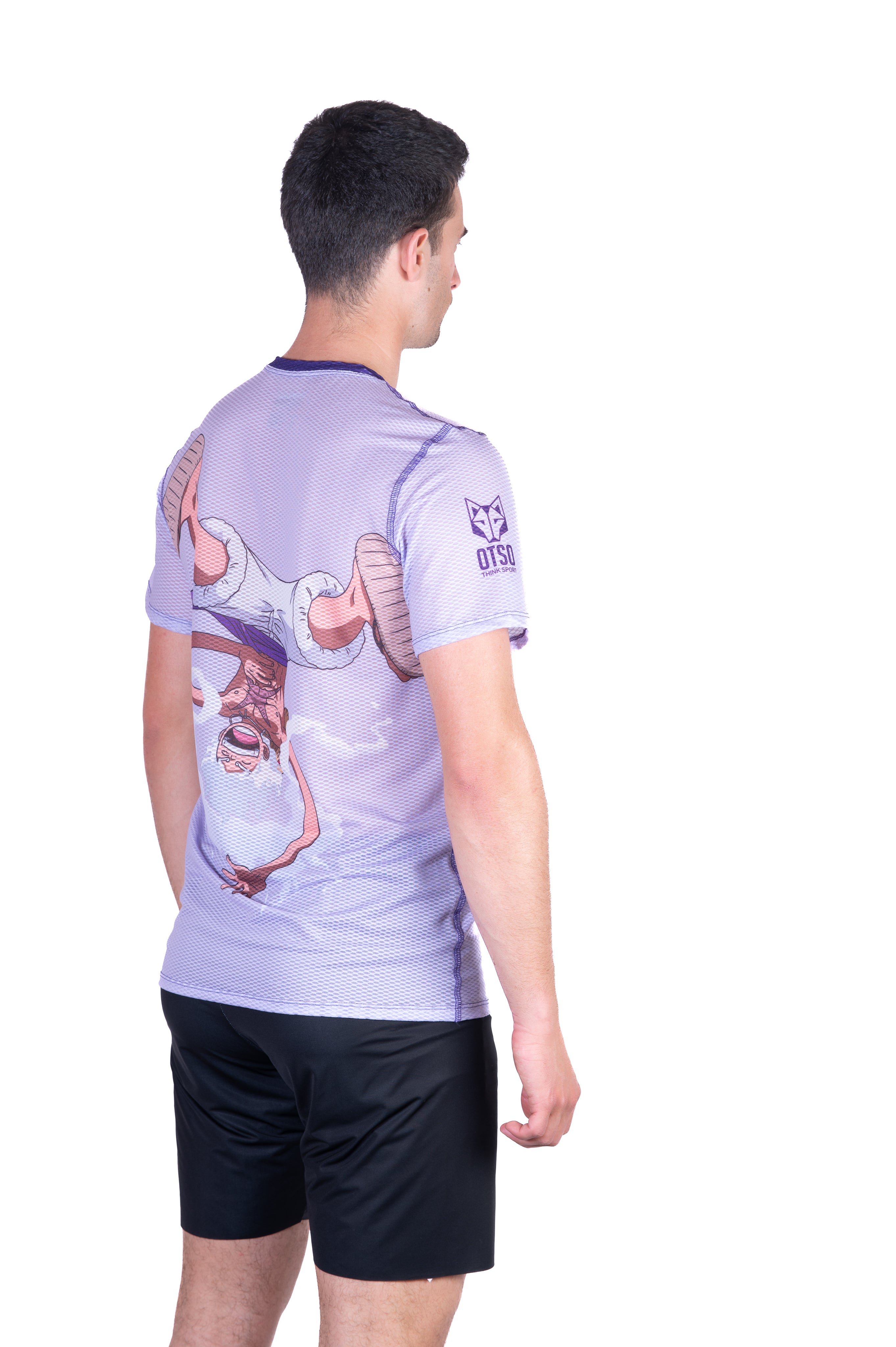 Short sleeve t-shirt men - One piece egghead luffy gear5 purple
