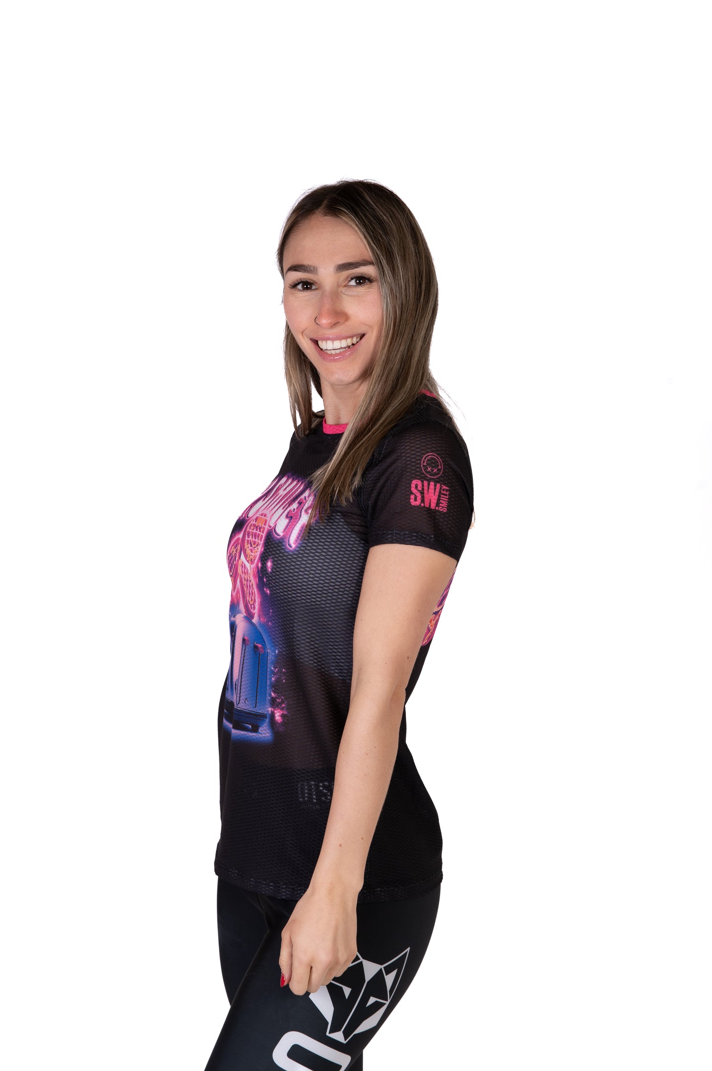 Camiseta de manga curta para mulher - S.W.Smiley Concrete Canvas Toaster