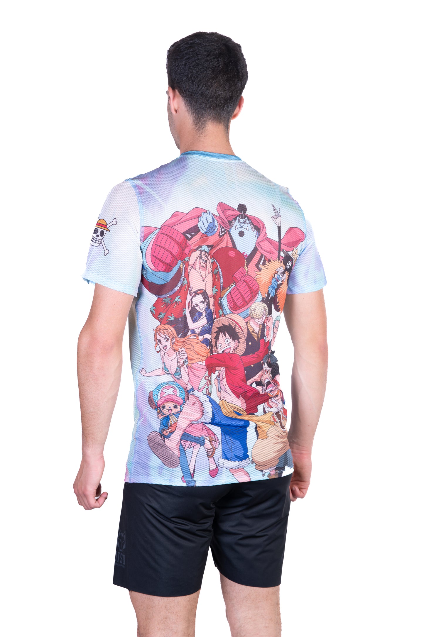 T-shirt de manga curta para homem - One piece fishman luffy and the crew green