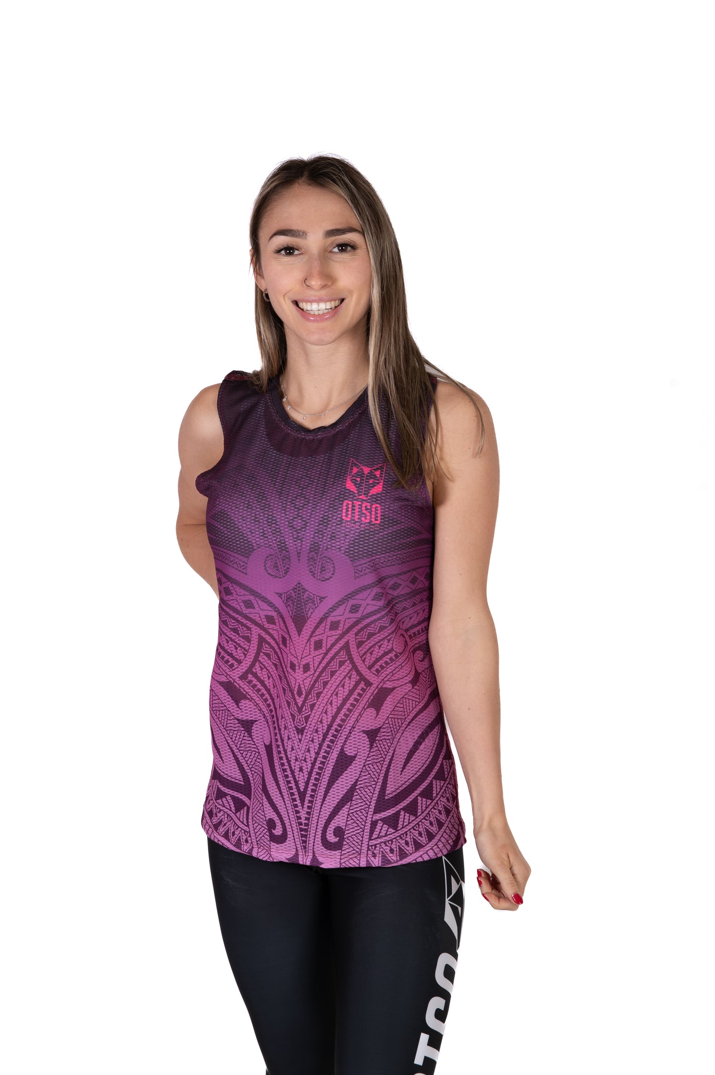 T-shirt sans manches femme - Maori Bordeau