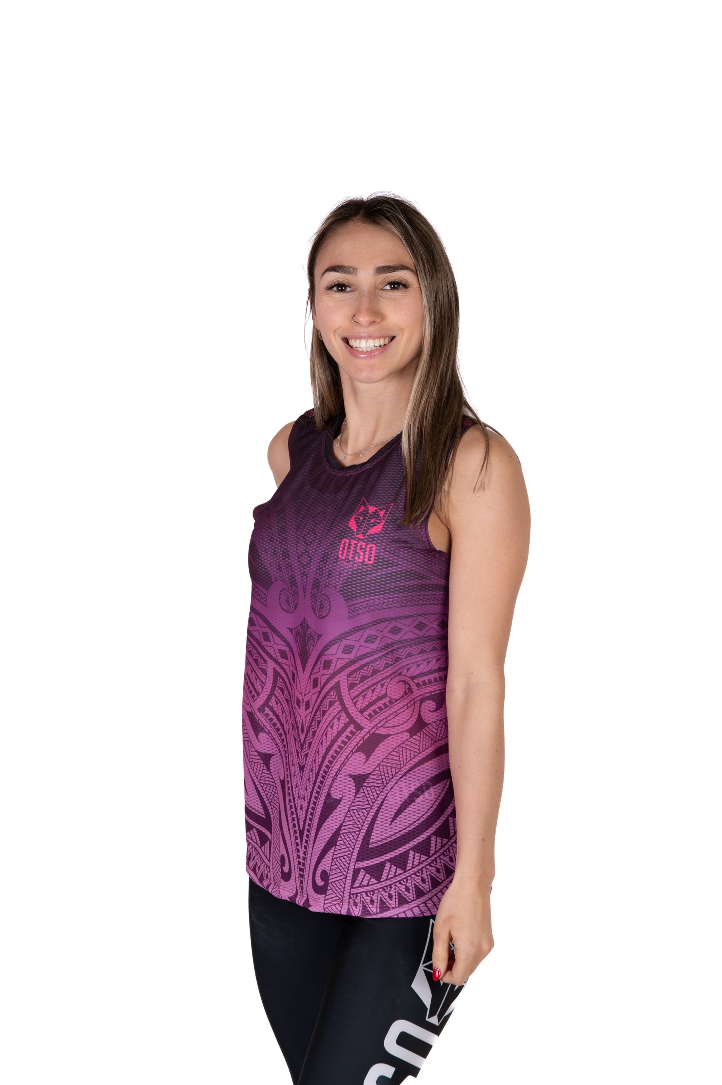 T-shirt sans manches femme - Maori Bordeau