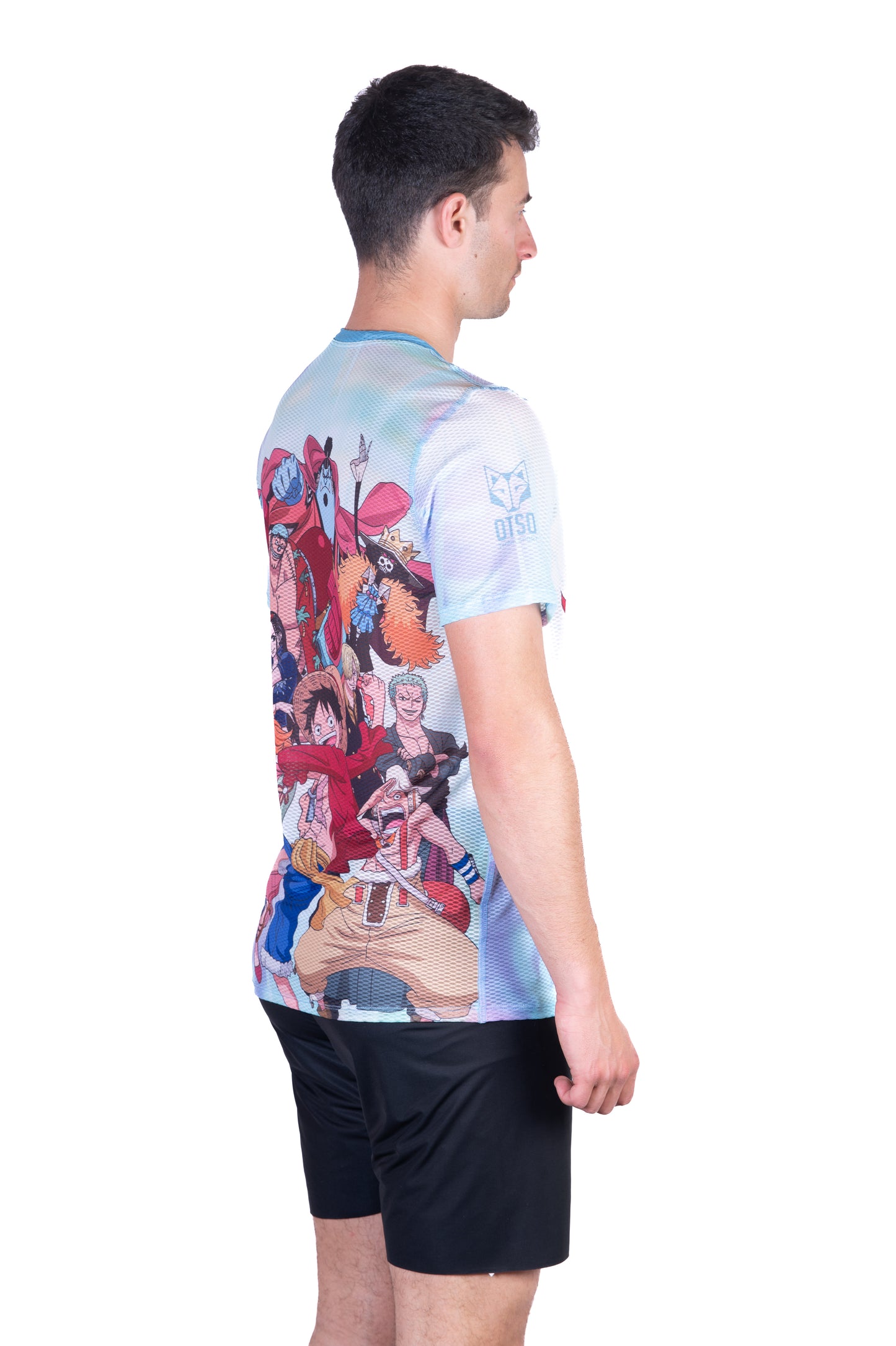 T-shirt de manga curta para homem - One piece fishman luffy and the crew green