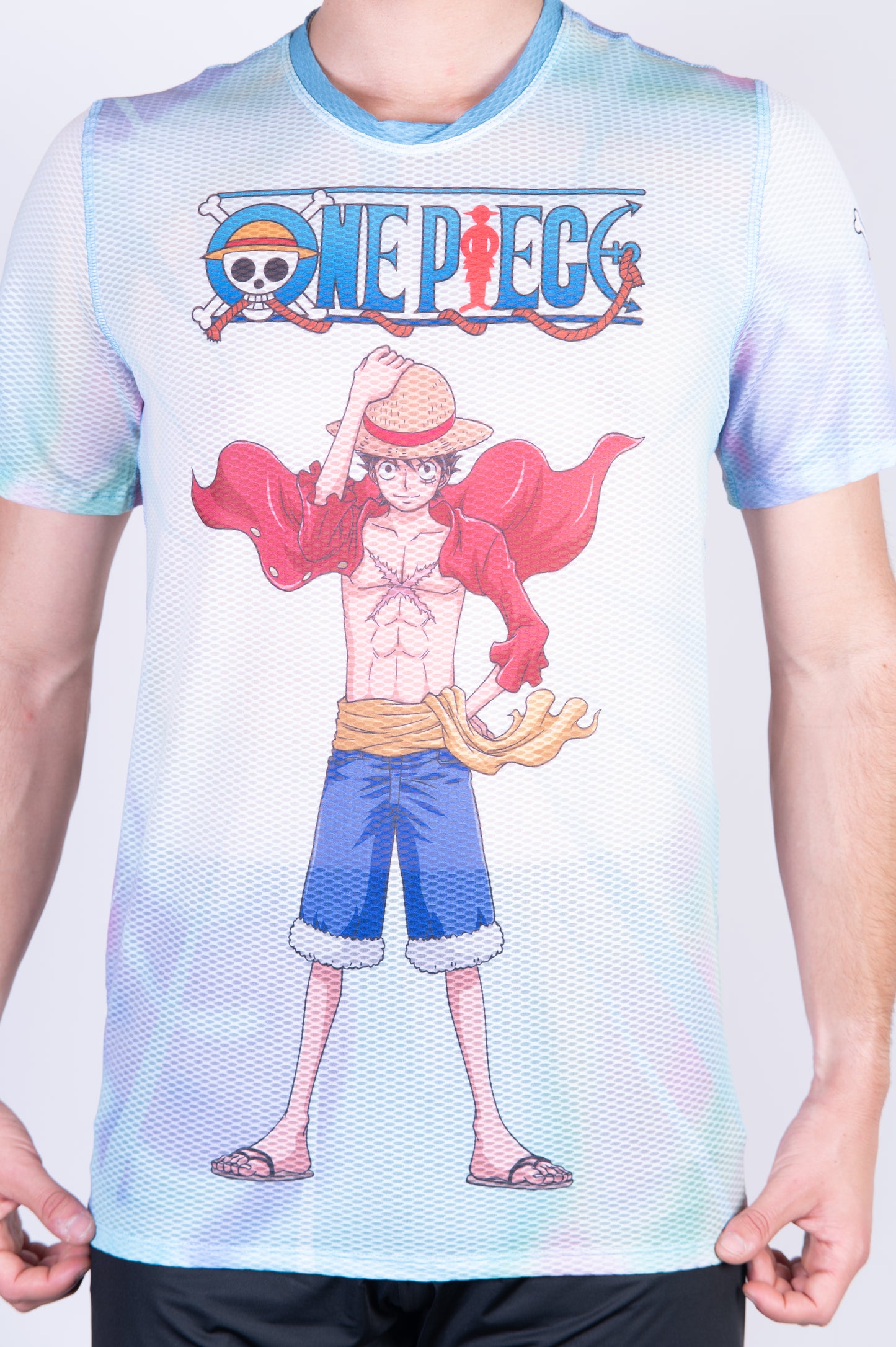 T-shirt de manga curta para homem - One piece fishman luffy and the crew green