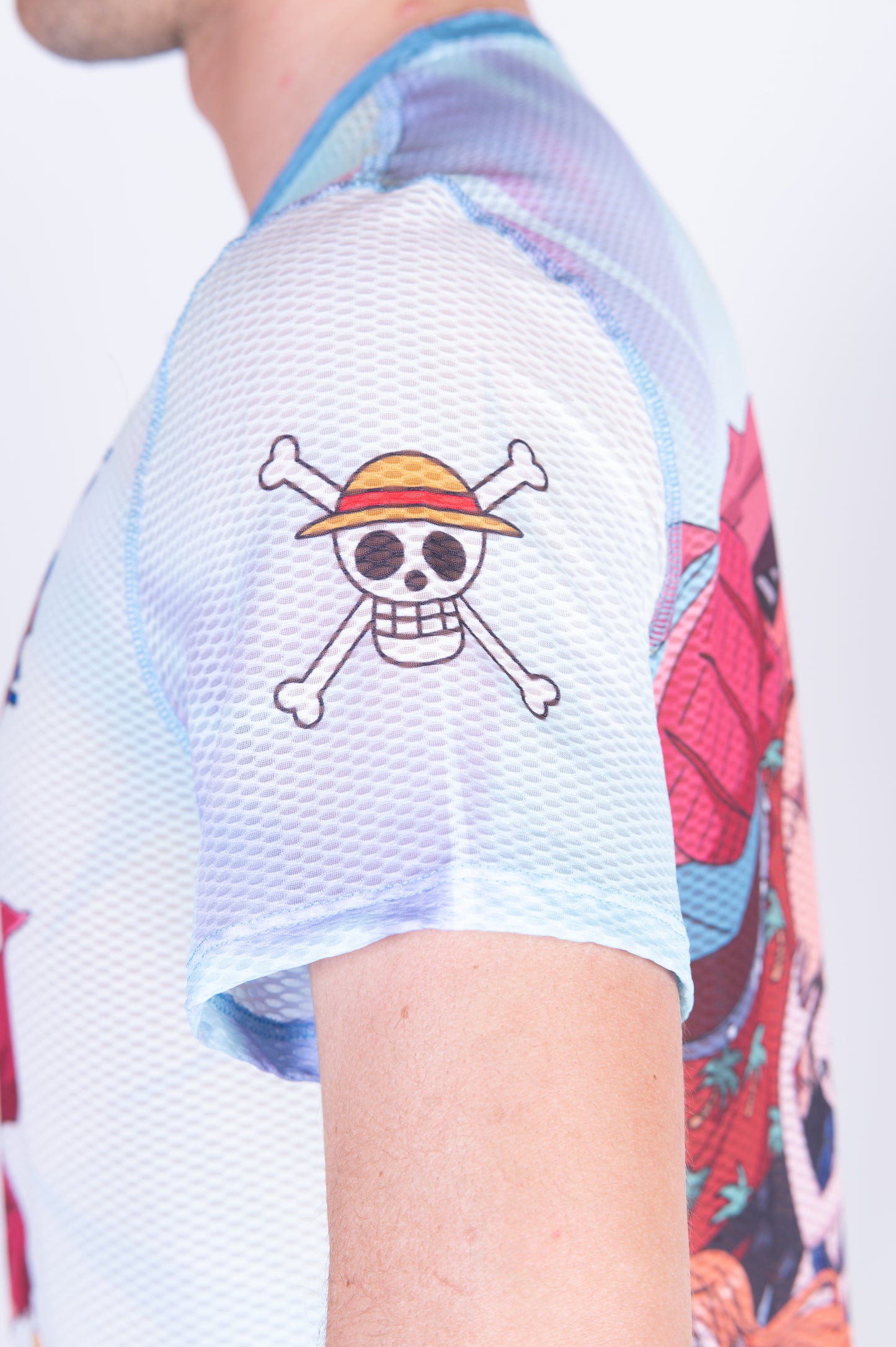 T-shirt de manga curta para homem - One piece fishman luffy and the crew green