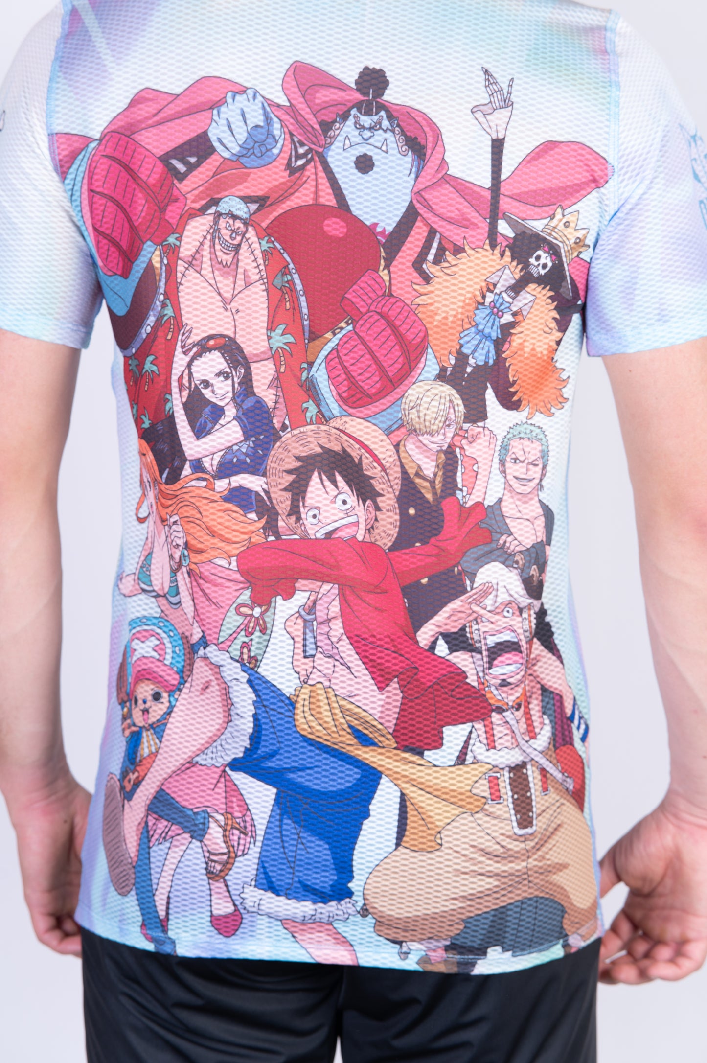 T-shirt de manga curta para homem - One piece fishman luffy and the crew green