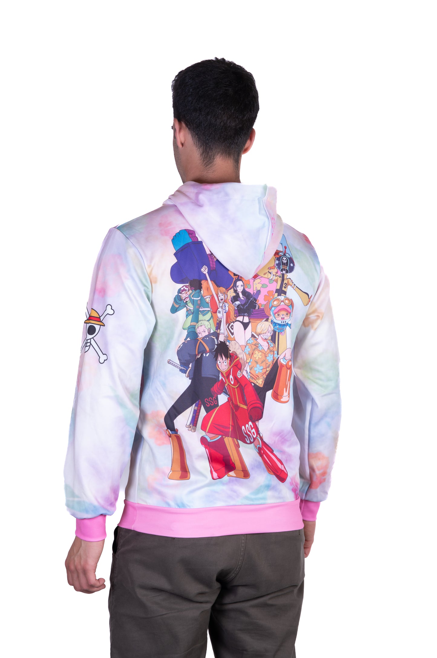 Sudadera - One piece egghead luffy and the crew pink