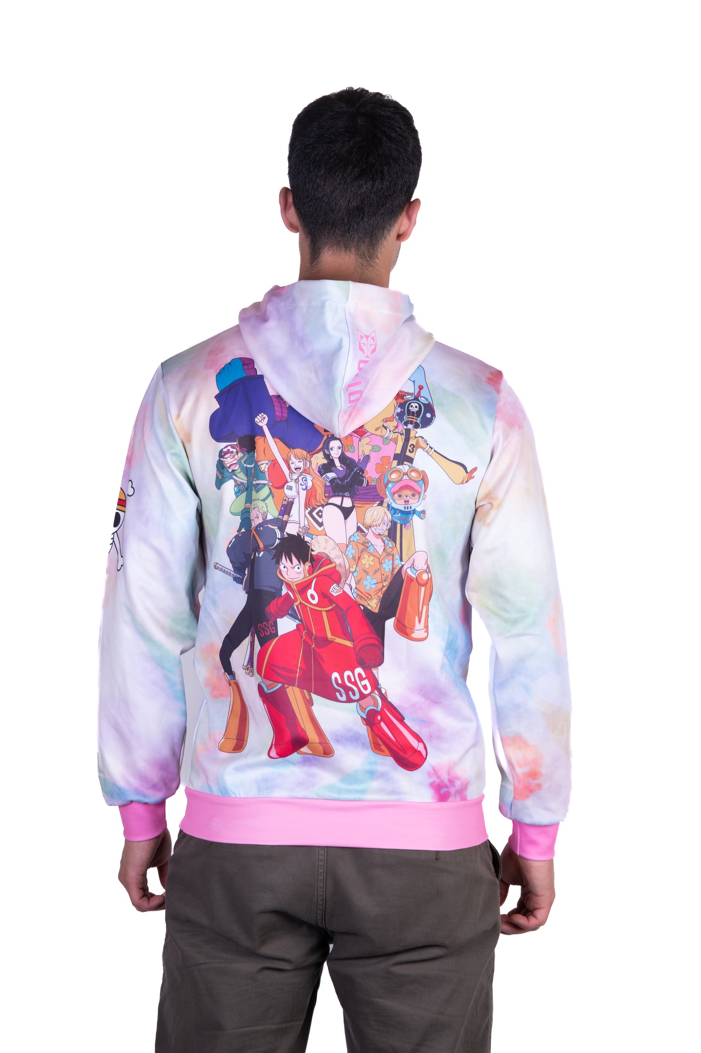 Sudadera - One piece egghead luffy and the crew pink