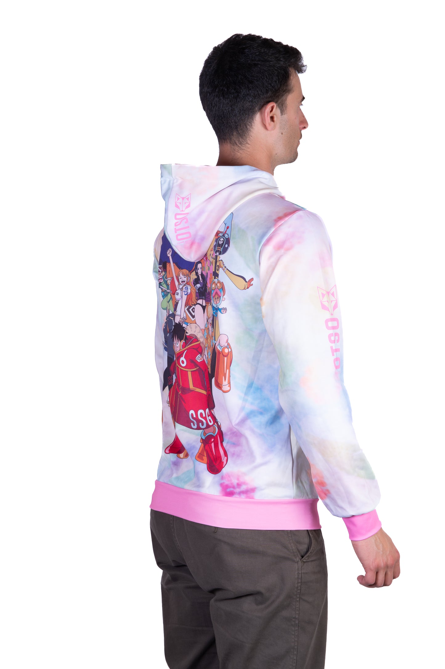 Sudadera - One piece egghead luffy and the crew pink