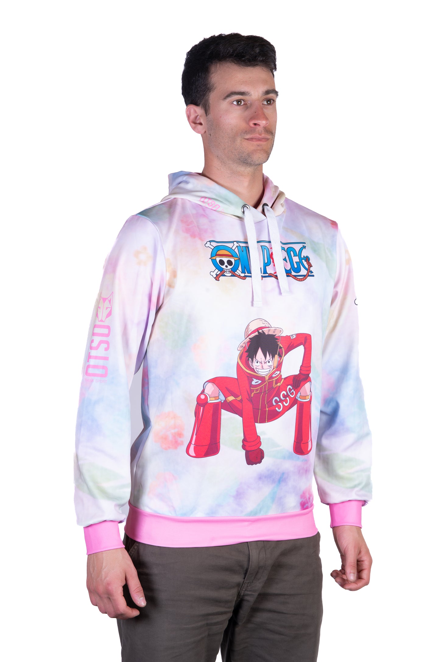 Sudadera - One piece egghead luffy and the crew pink
