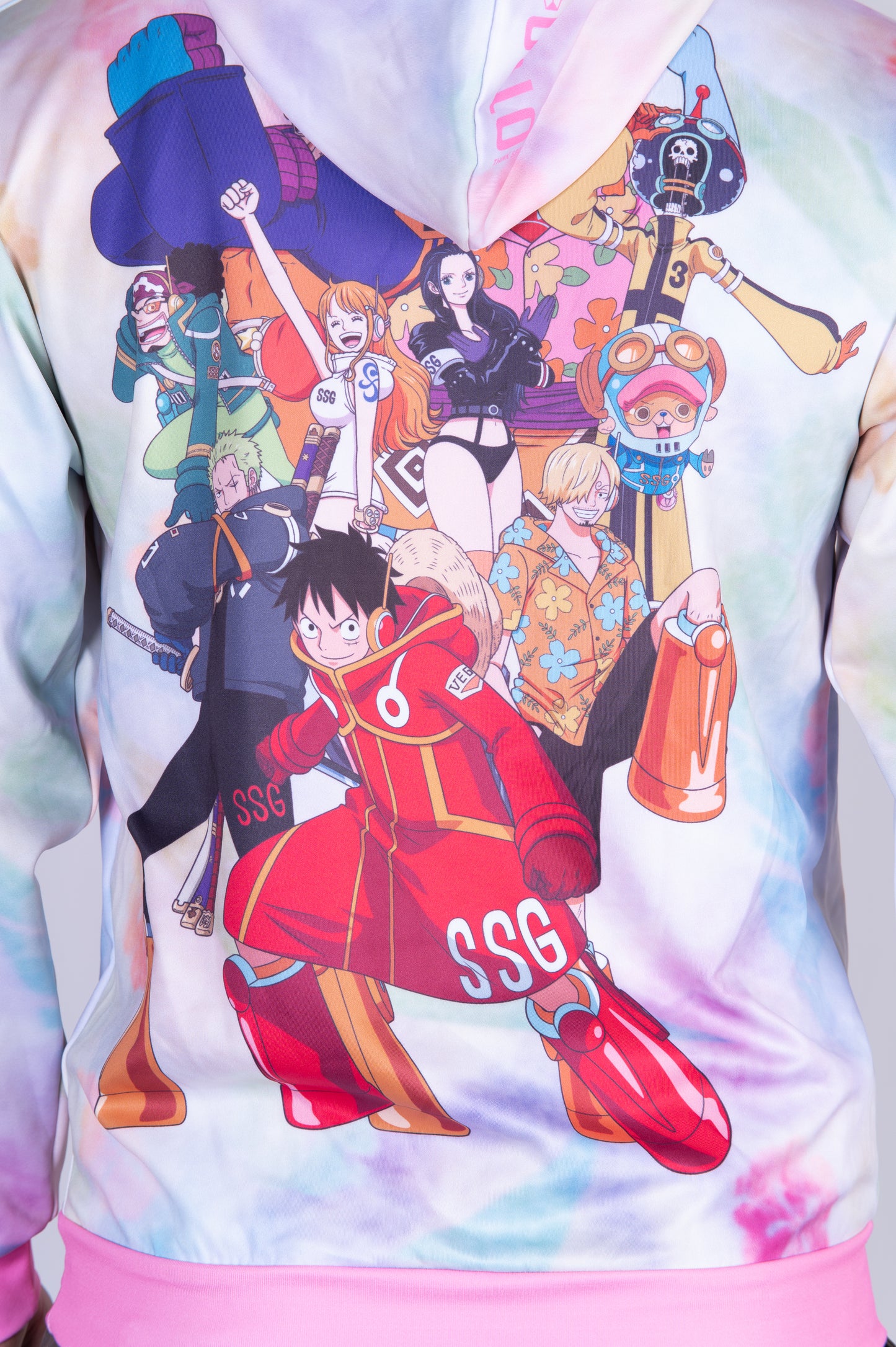 Sudadera - One piece egghead luffy and the crew pink