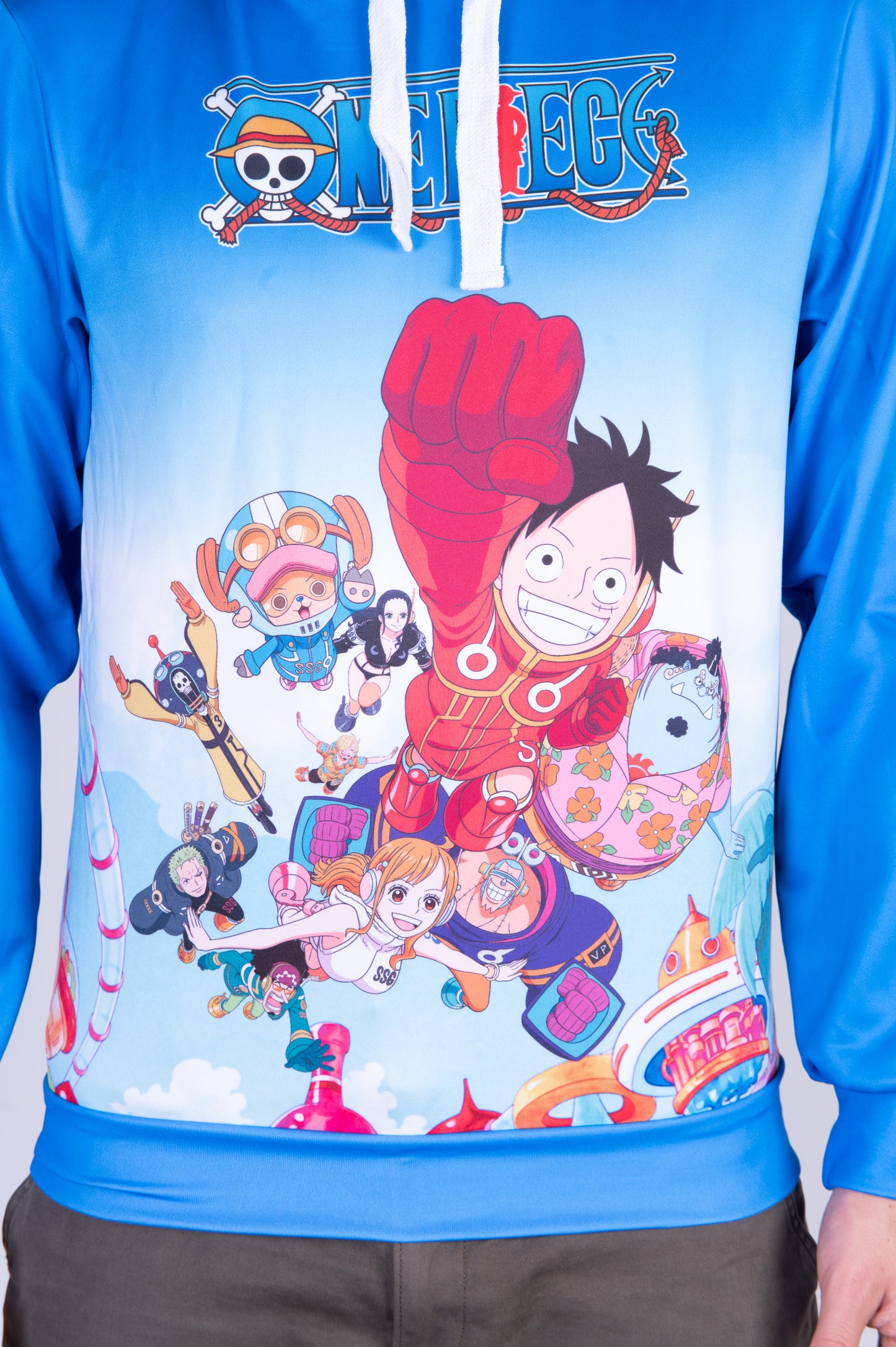 Sudadera - One piece egghead luffy straw hat crew blue