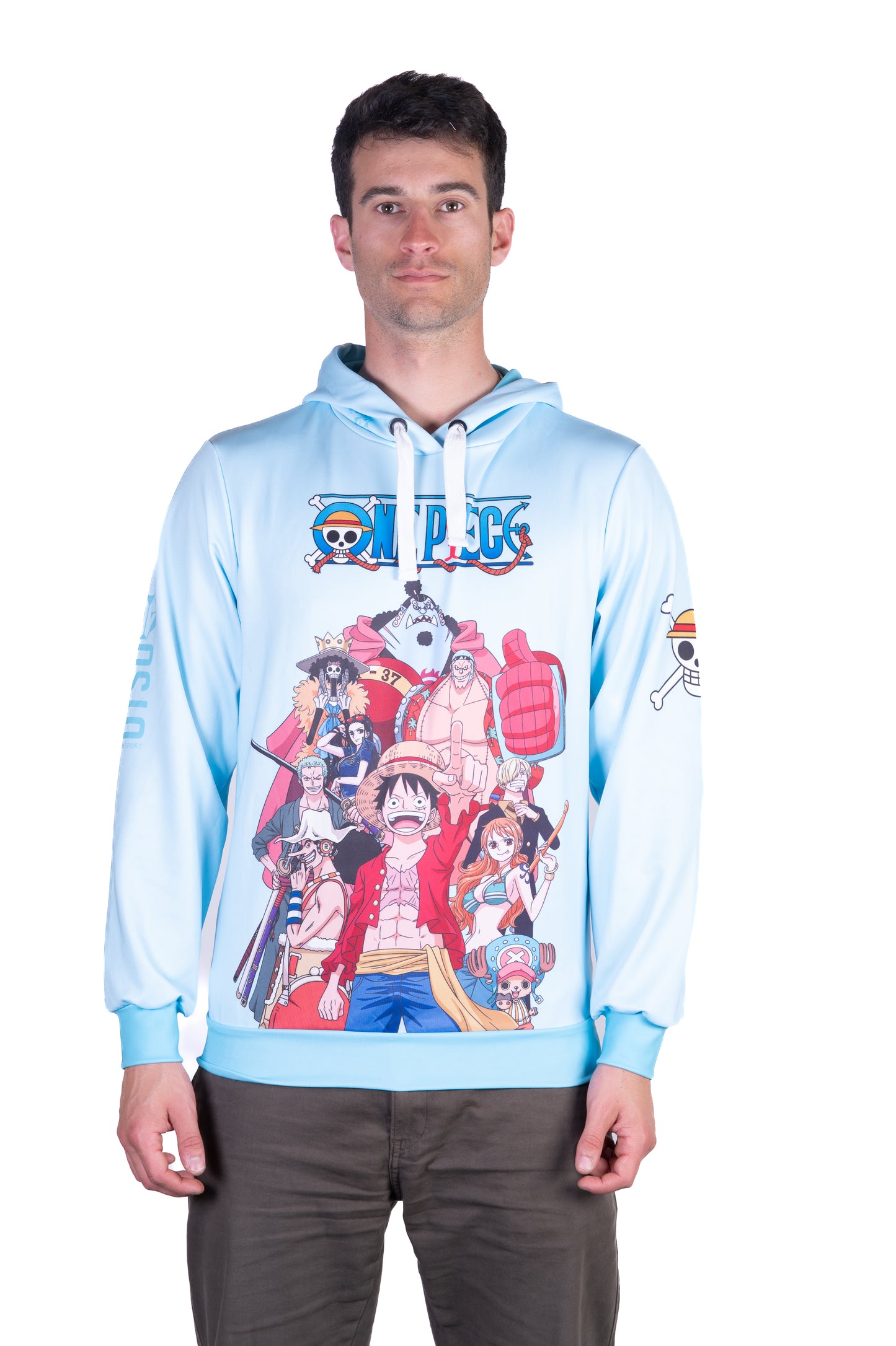 Sudadera - One piece fishman straw hat crew turquoise