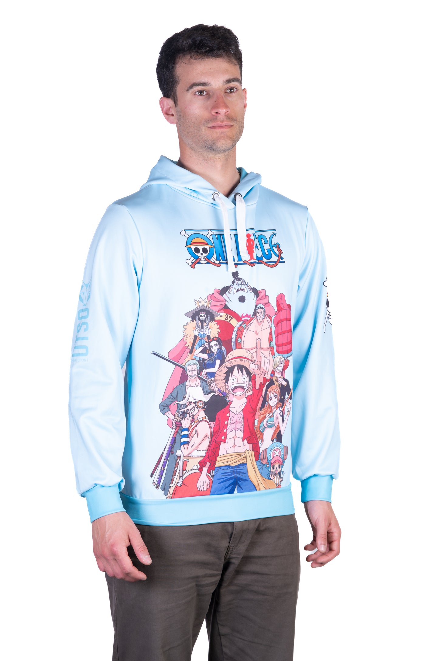 Sudadera - One piece fishman straw hat crew turquoise