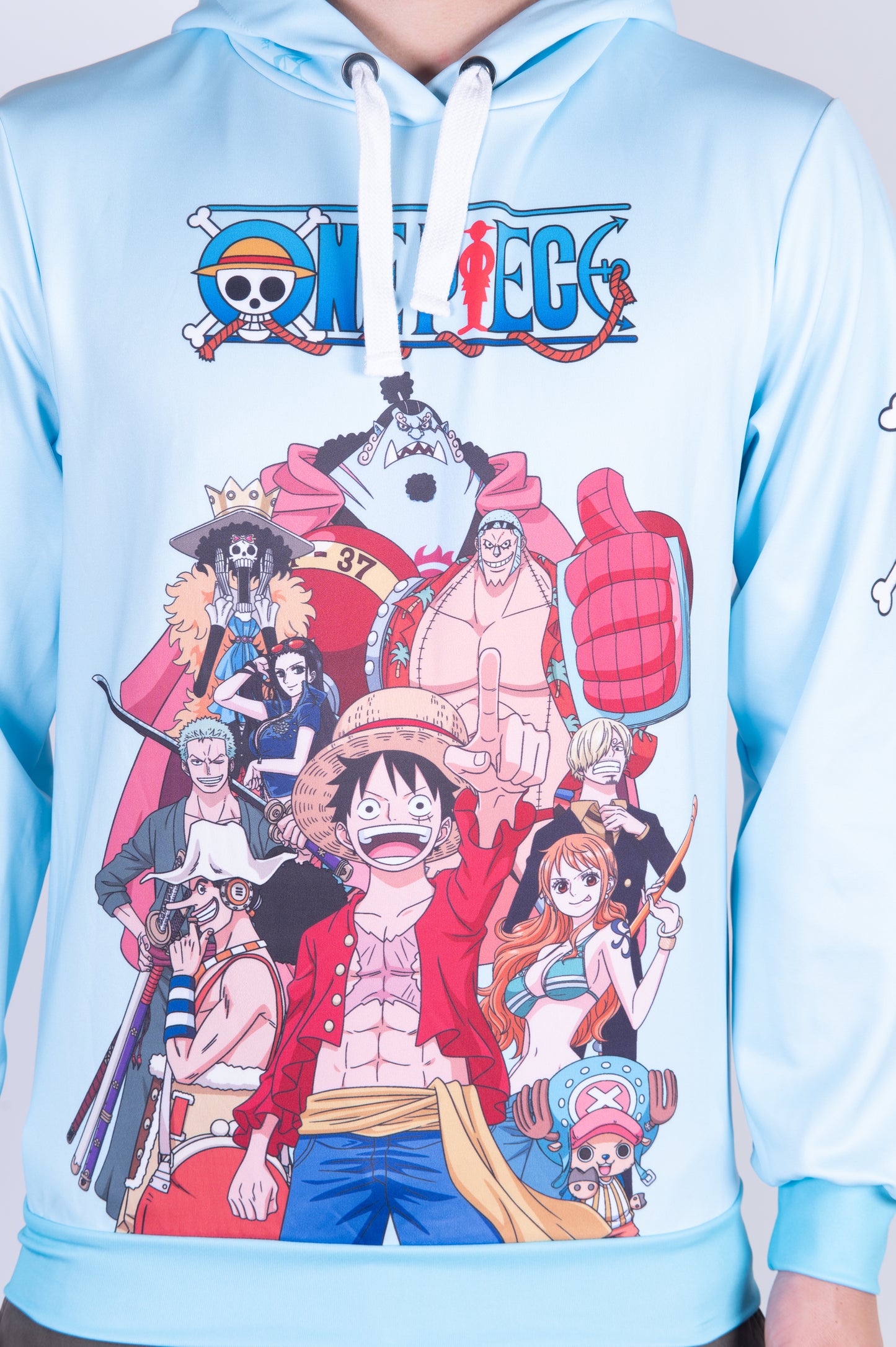 Sudadera - One piece fishman straw hat crew turquoise