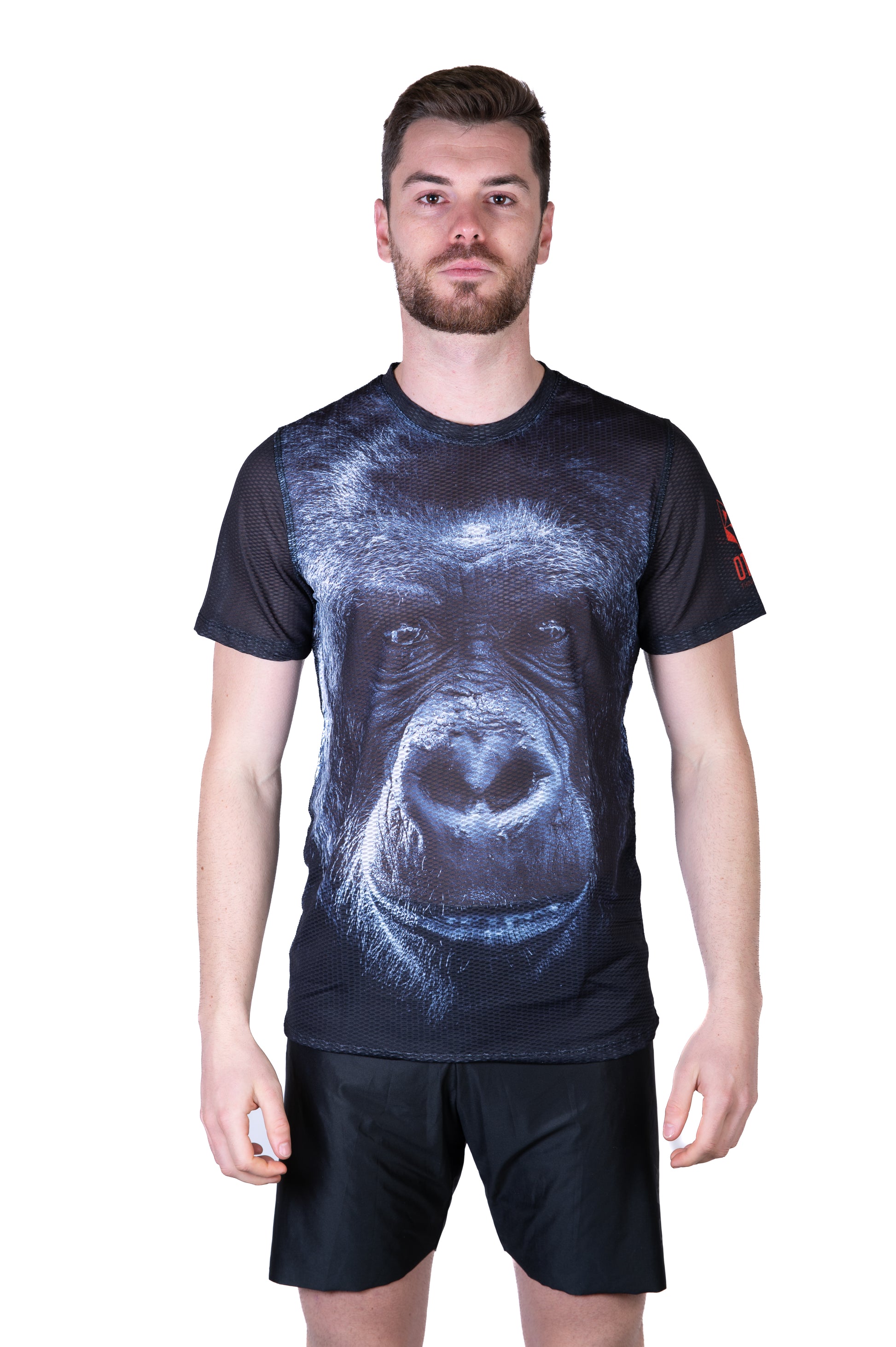 Doggo - Maglietta a maniche corte da uomo, con stampa 3D, motivo: gorilla Monkey, marrone, X-Large Doggo - Maglietta a maniche corte da uomo, con stampa 3D, motivo: gorilla Monkey, marrone, X-Large