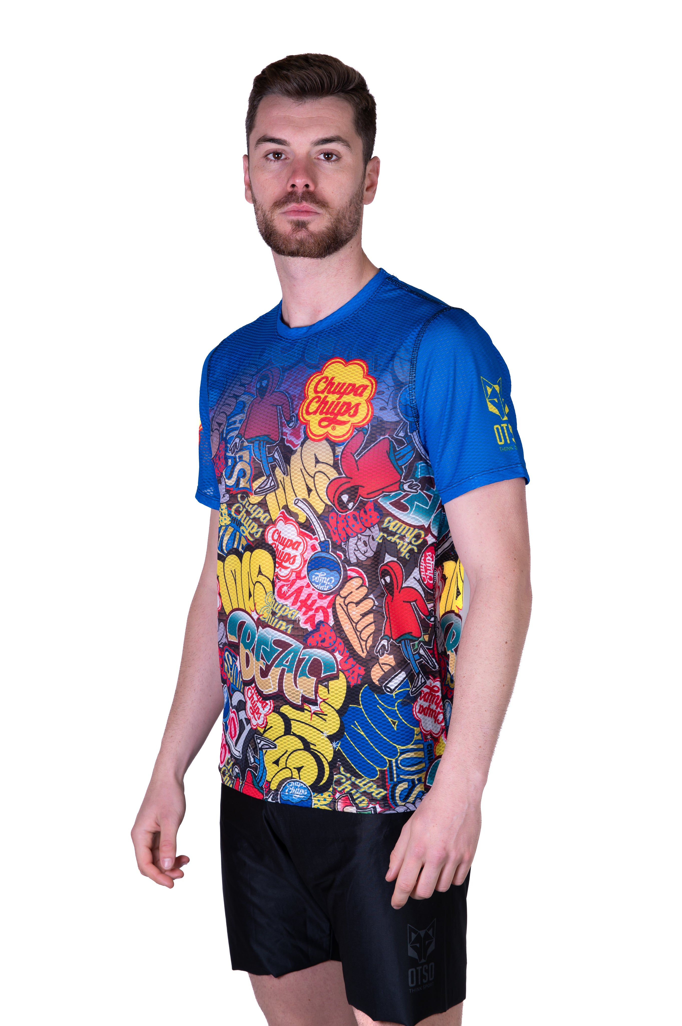 OTSO Men's Short Sleeve Running Technical T-Shirt Chupa Chups