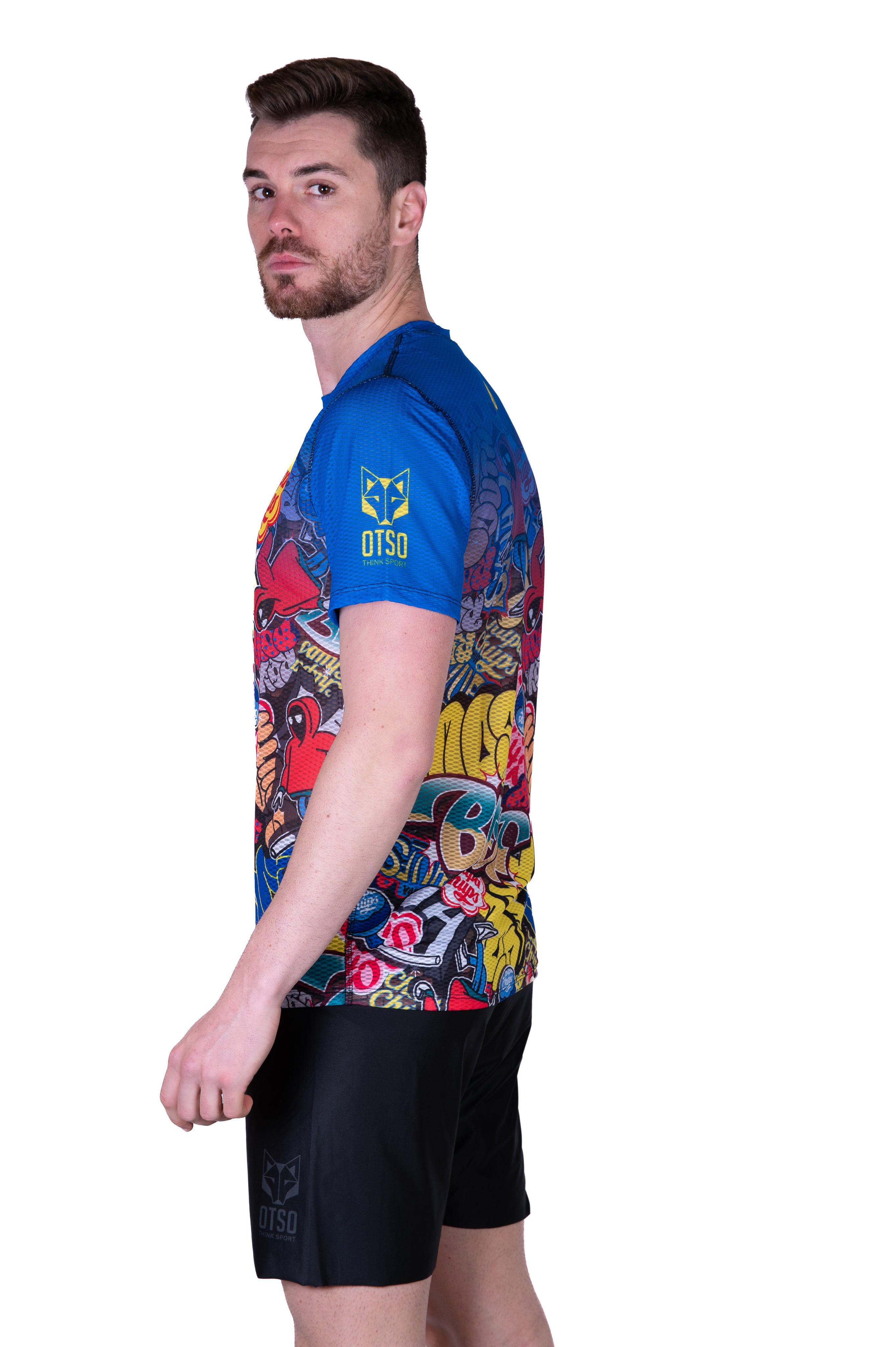OTSO Men's Short Sleeve Running Technical T-Shirt Chupa Chups