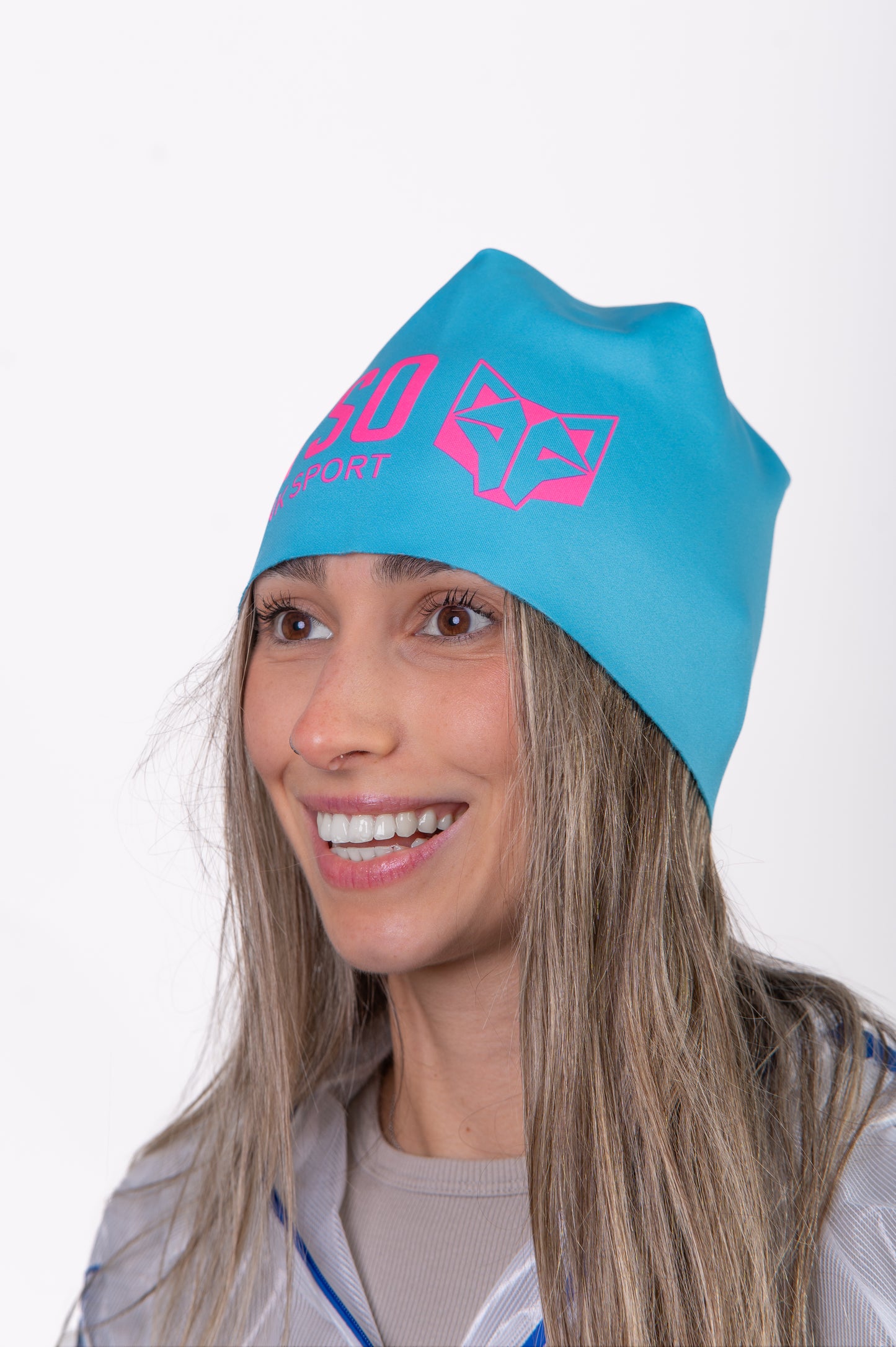 Gorro - Light Blue & Fluo Pink