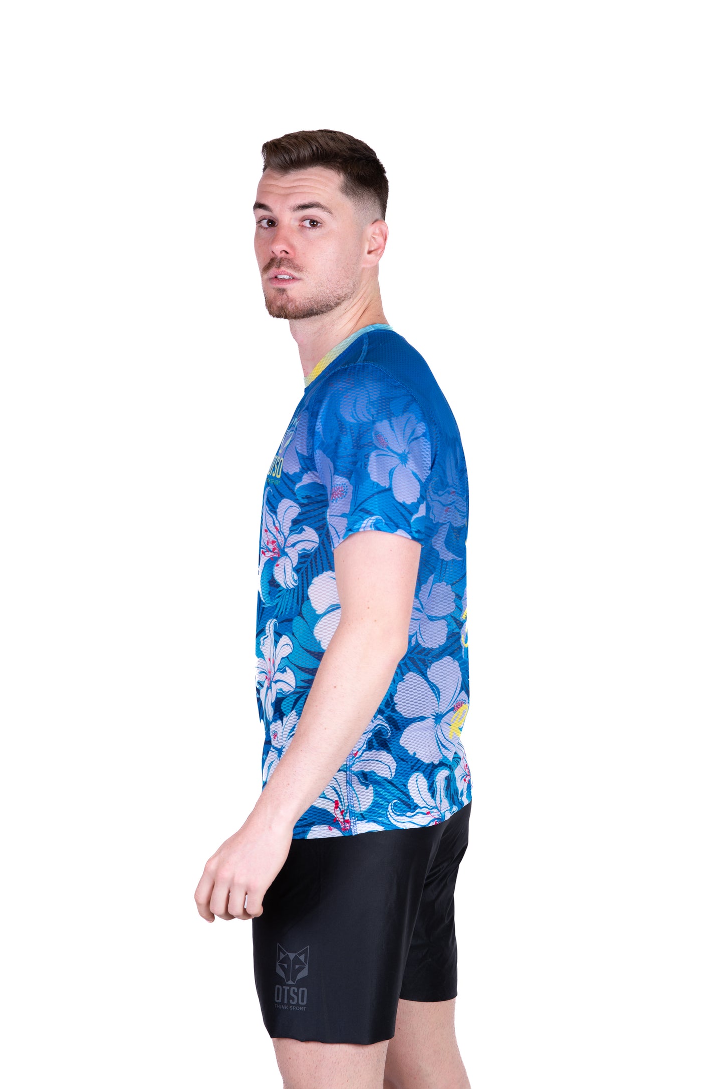 Camiseta manga corta hombre - Swim Bike Run Flower